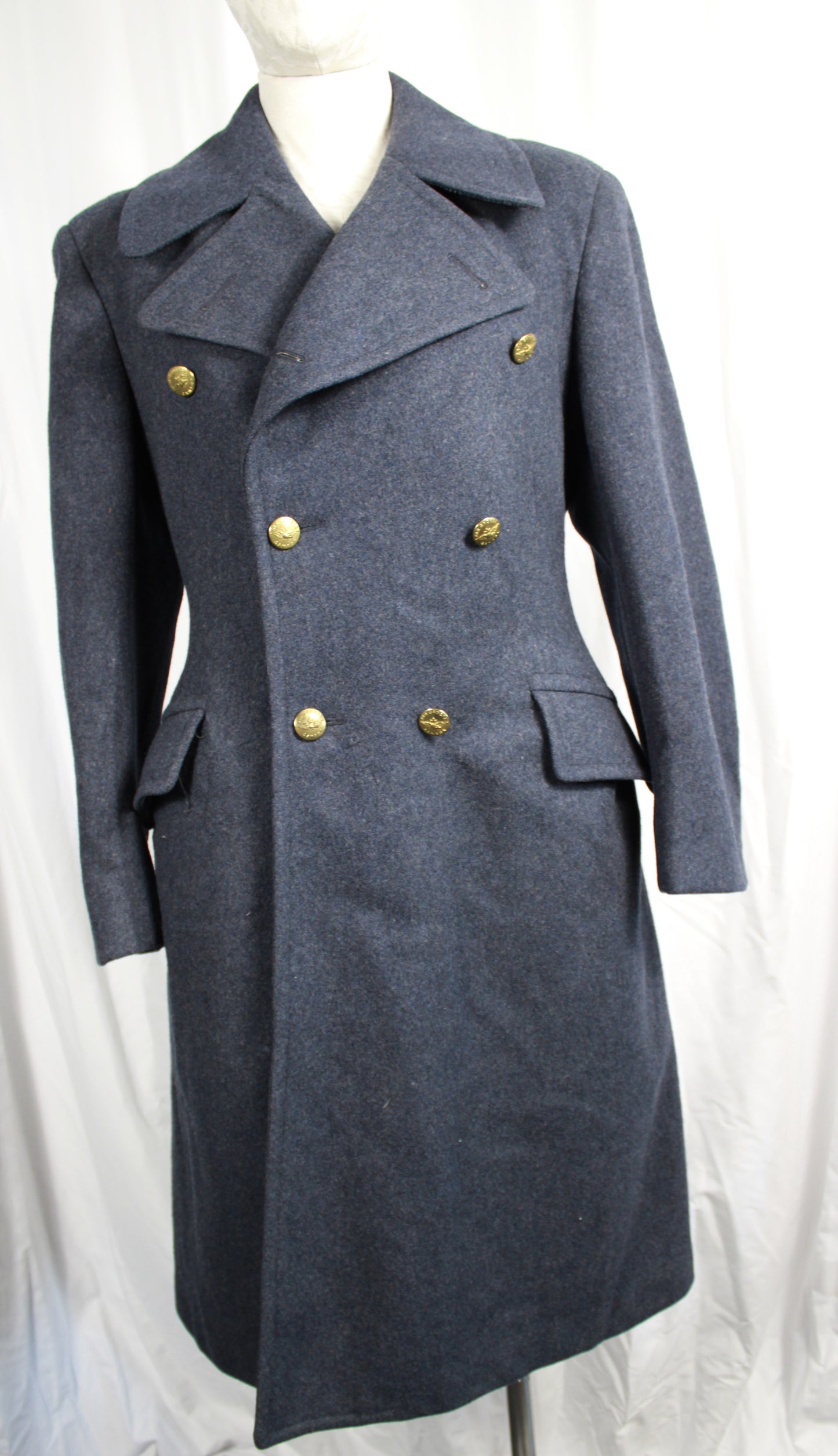 Vintage 1953 Rubenstein Bros Canadian Air Cadet 51 Pattern Wool Overcoat Size C15