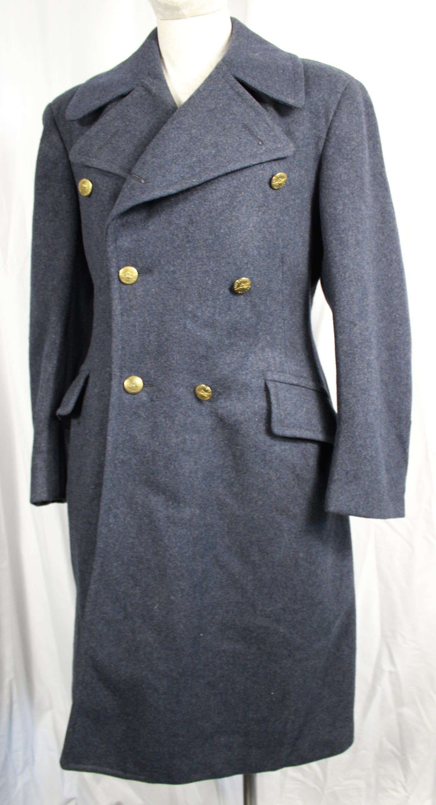 Vintage 1953 Rubenstein Bros Canadian Air Cadet 51 Pattern Wool Overcoat Size C15