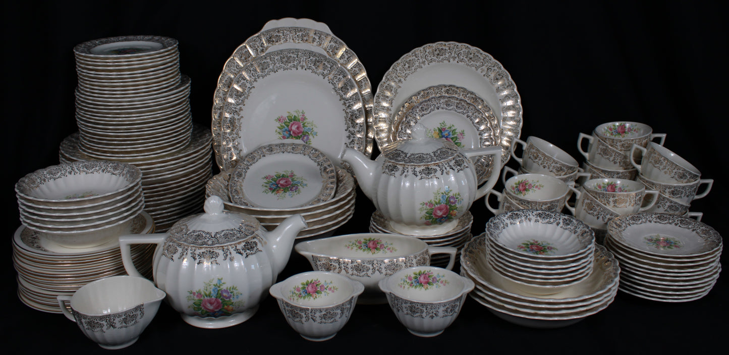 Limoges USA Rosalie Dinnerware Set - Warranted 22K Gold 126pcs