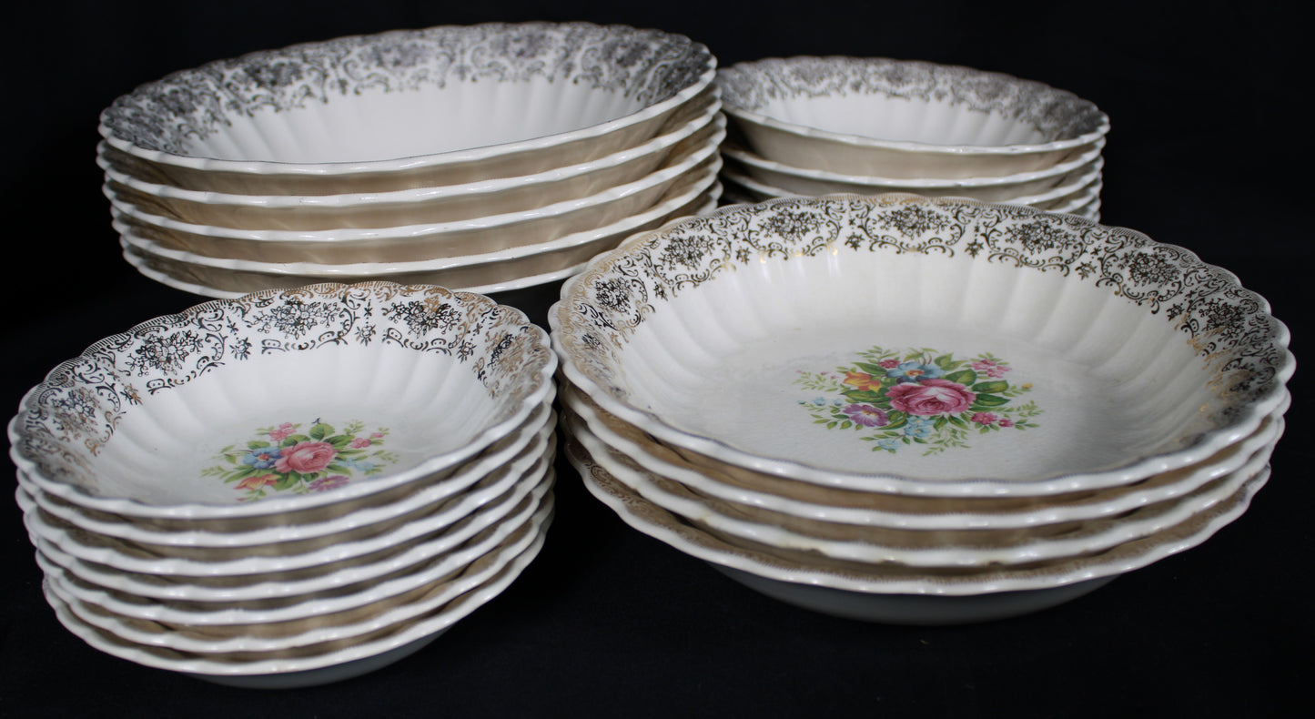 Limoges USA Rosalie Dinnerware Set - Warranted 22K Gold 126pcs