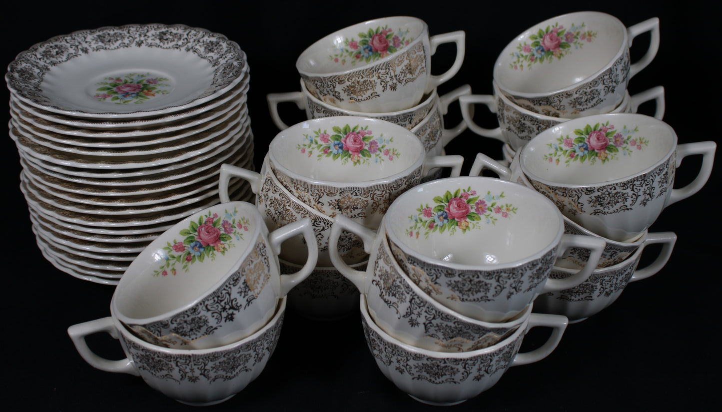Limoges USA Rosalie Dinnerware Set - Warranted 22K Gold 126pcs