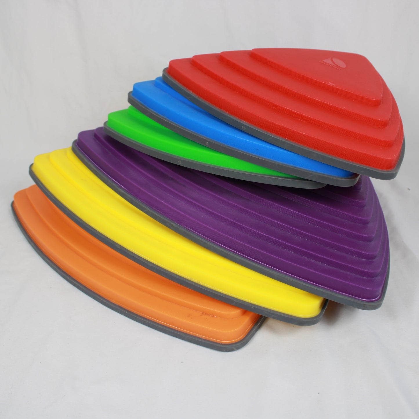 Stack of colorful triangular stepping stones