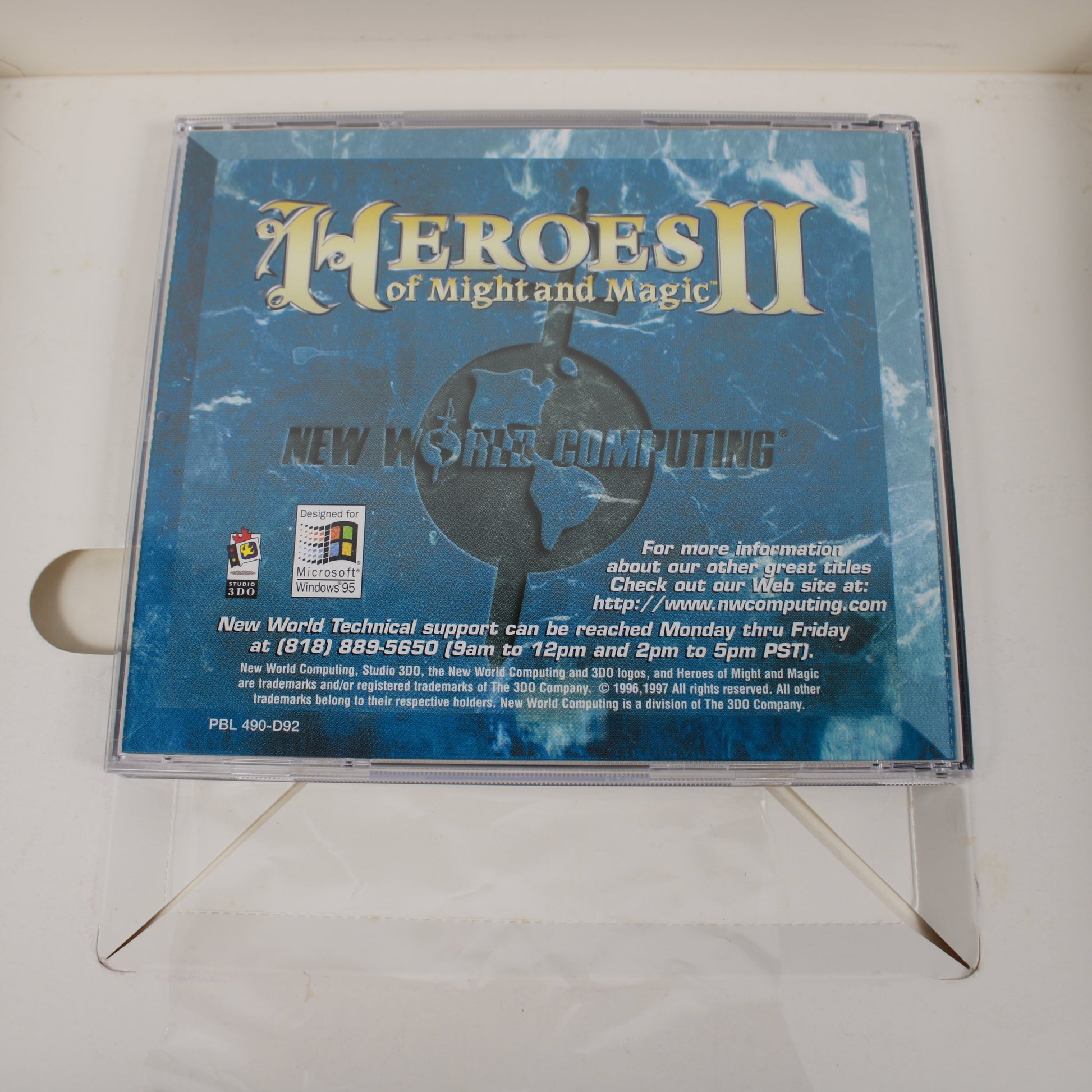Case for 'Heroes II of Might and Magic' by New World Computing on a white background