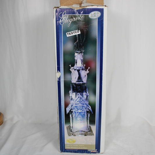 Danson Elegance 18-Inch Light-Up Clear Acrylic Christmas Cathedral Tabletop Decor