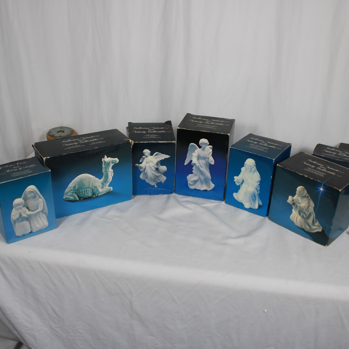Vintage Avon Nativity Collectibles White Porcelain Figurine 17-Piece Set with Boxes