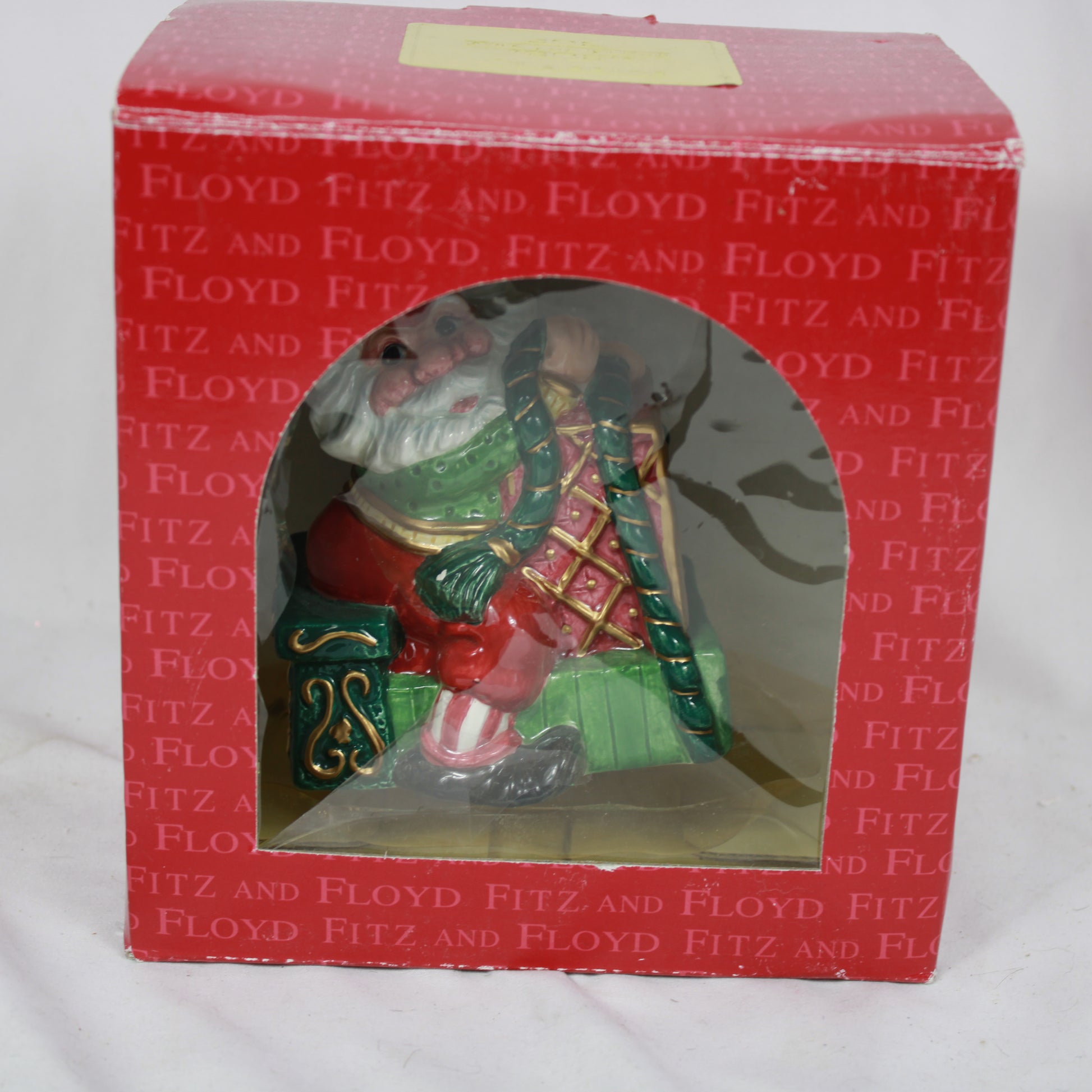 Fitz & Floyd 2003 Christmas Court Santa Ceramic Bell Figurine