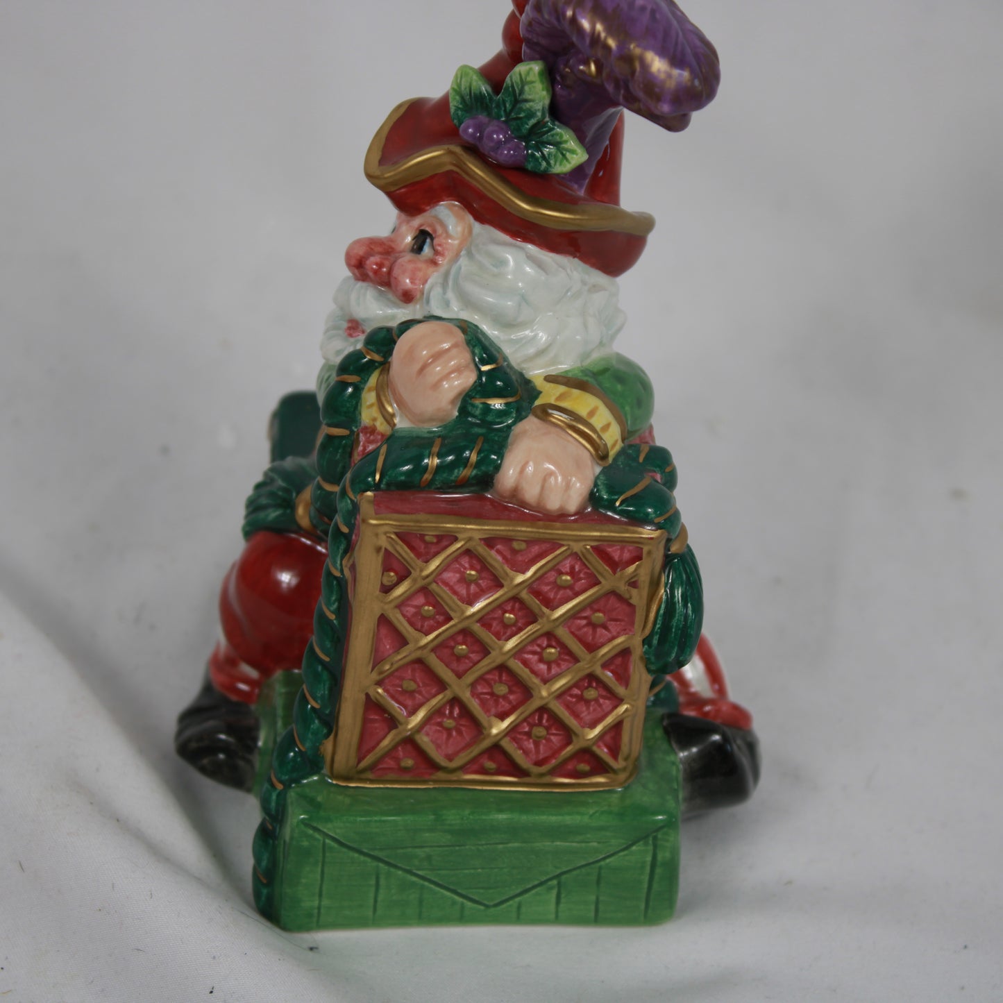 Fitz & Floyd 2003 Christmas Court Santa Ceramic Bell Figurine