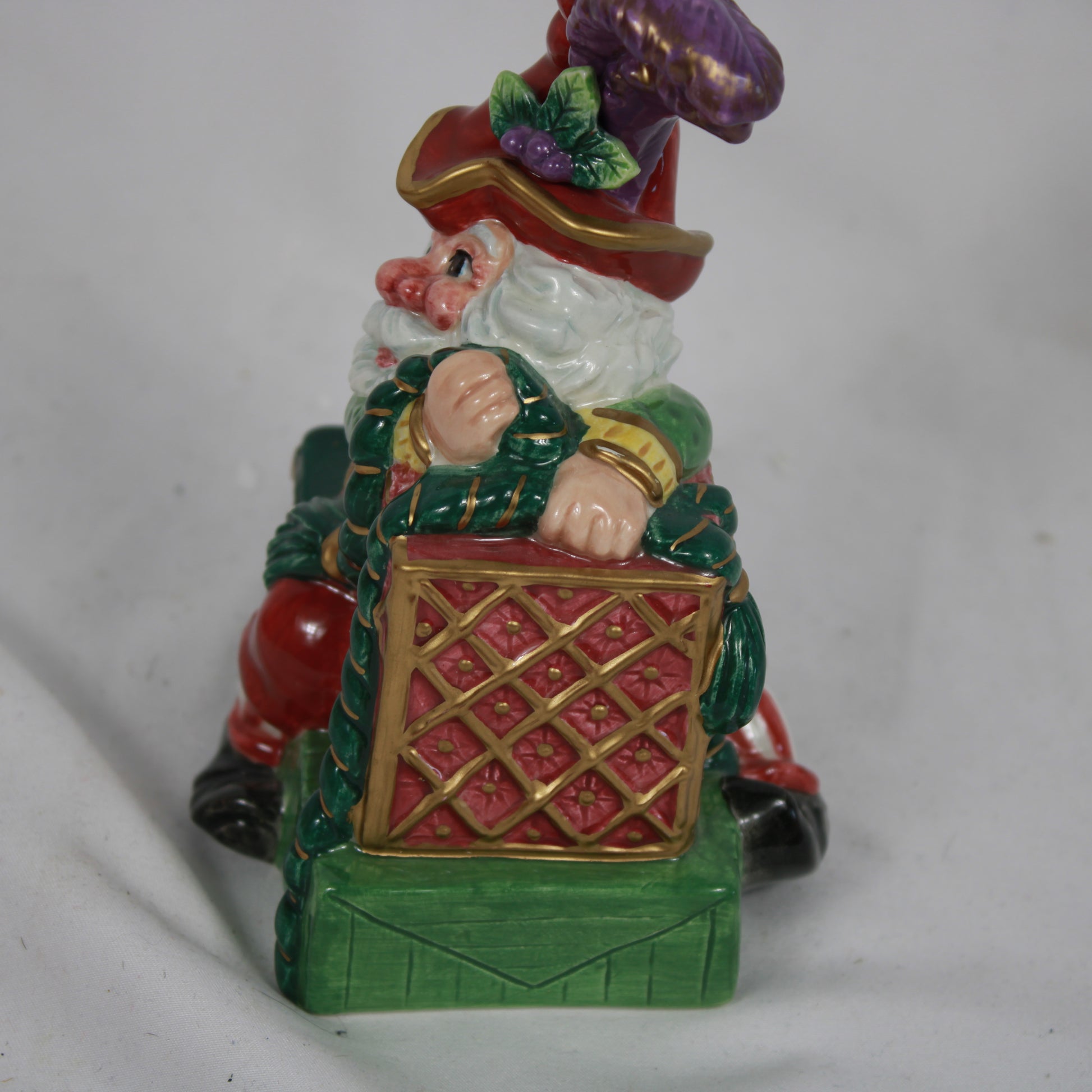 Fitz & Floyd 2003 Christmas Court Santa Ceramic Bell Figurine