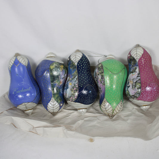 Bradford Exchange Mimi Jobe Fairyland Fairy Ornaments Set of 5