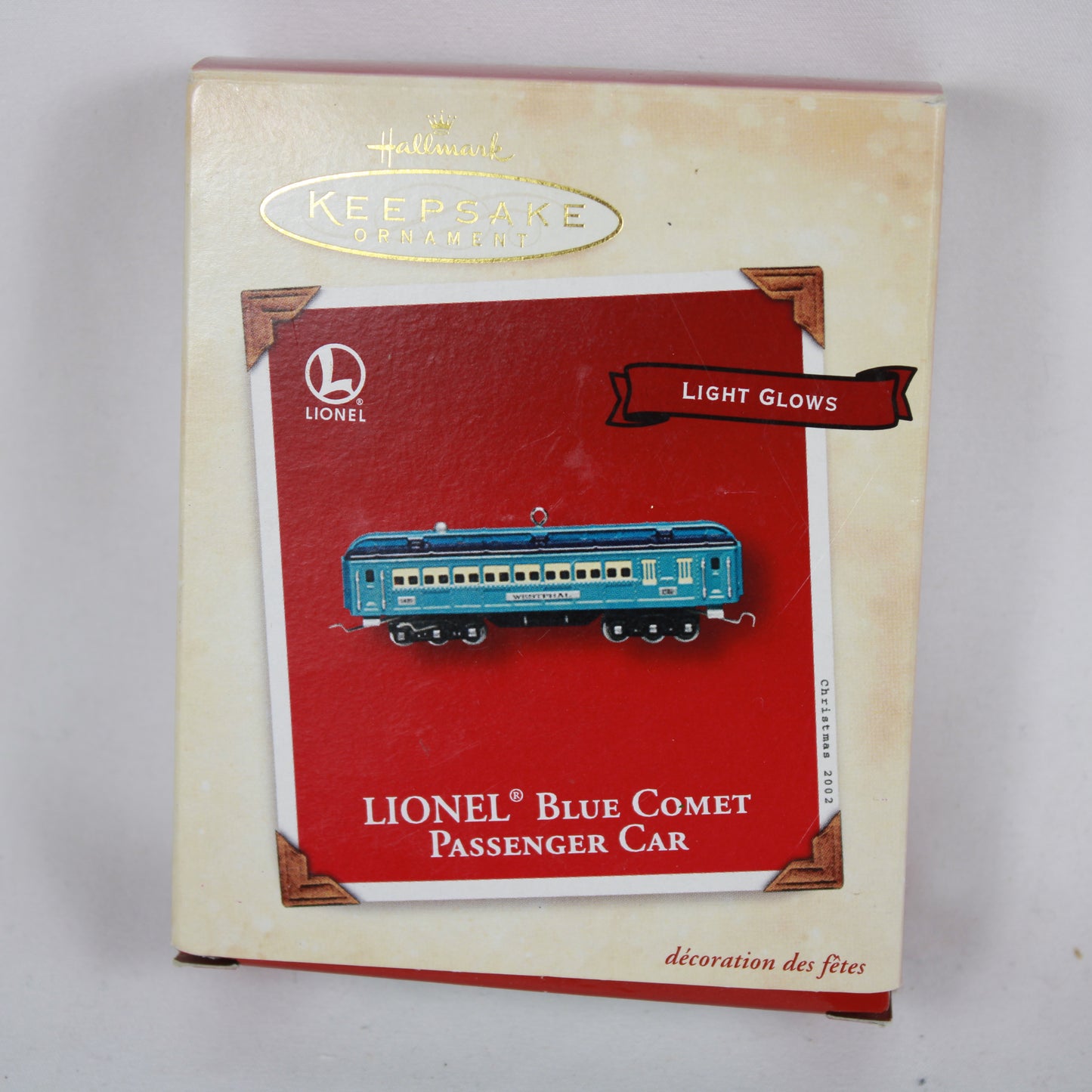 2002 Hallmark Keepsake Lionel Blue Comet Passenger Car Christmas Ornament
