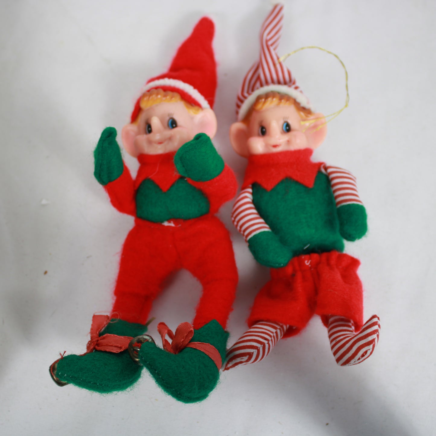 Vintage 1950s 1960s Felt Pixie Elf Christmas Ornaments