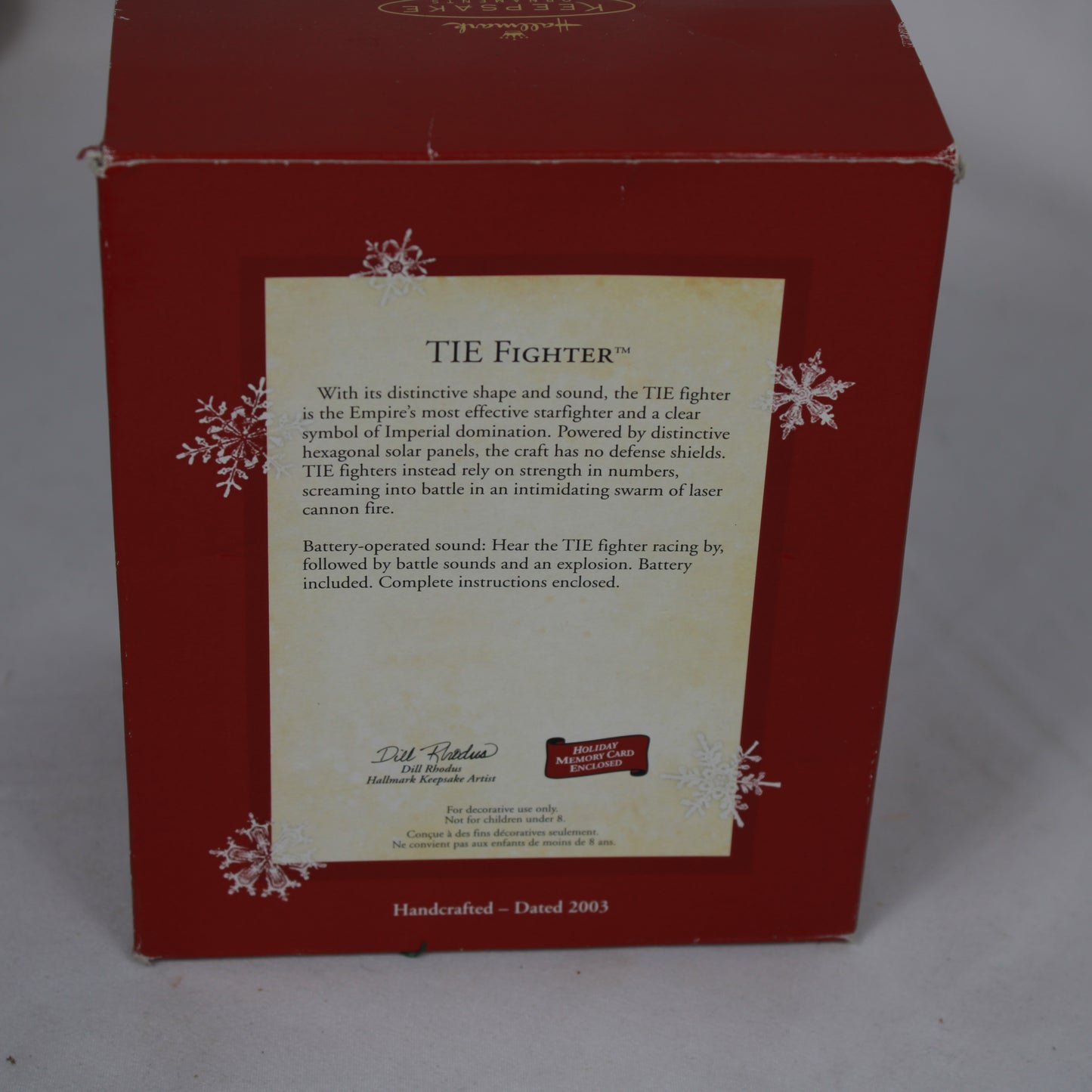 2003 Hallmark Keepsake Star Wars TIE Fighter Christmas Ornament with Sound