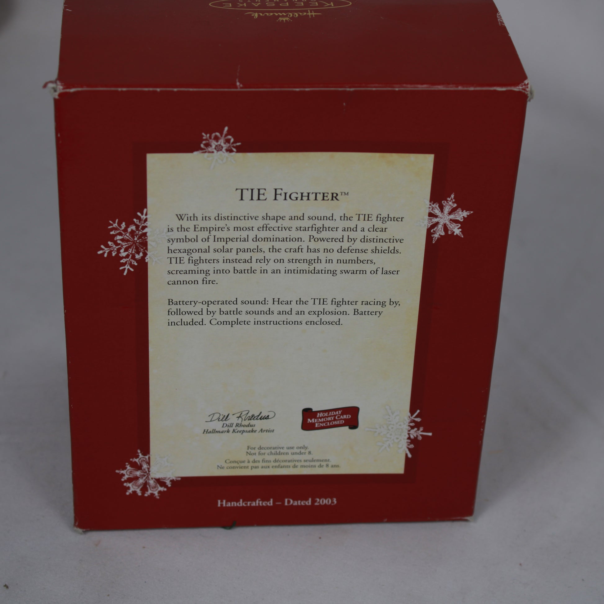 2003 Hallmark Keepsake Star Wars TIE Fighter Christmas Ornament with Sound