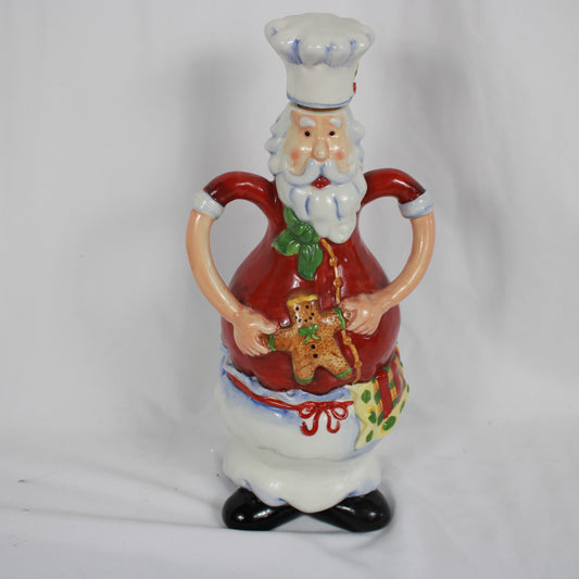 Ceramic Chef Santa Decanter Bottle