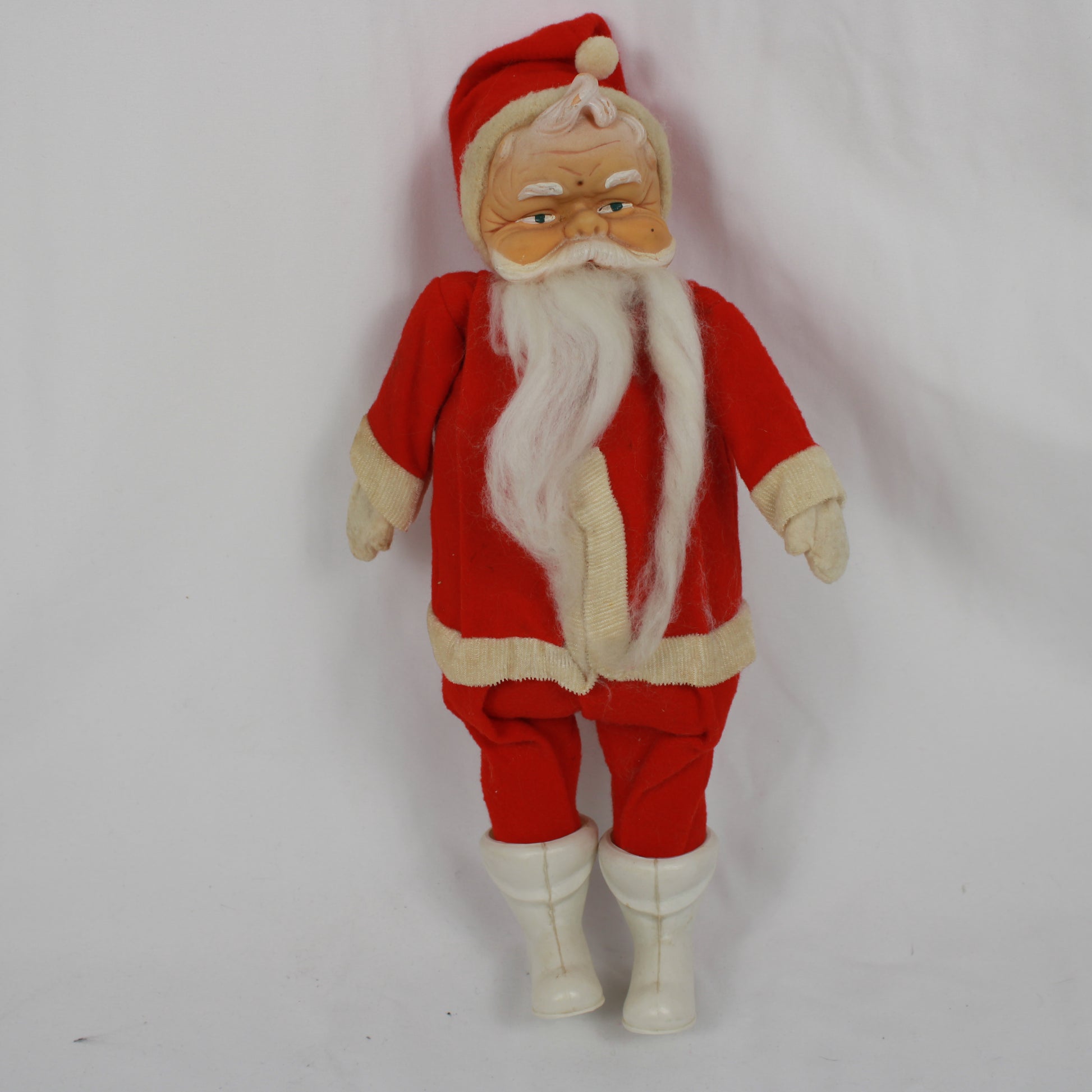 Vintage Mid-Century Celluloid Face Santa Claus Doll