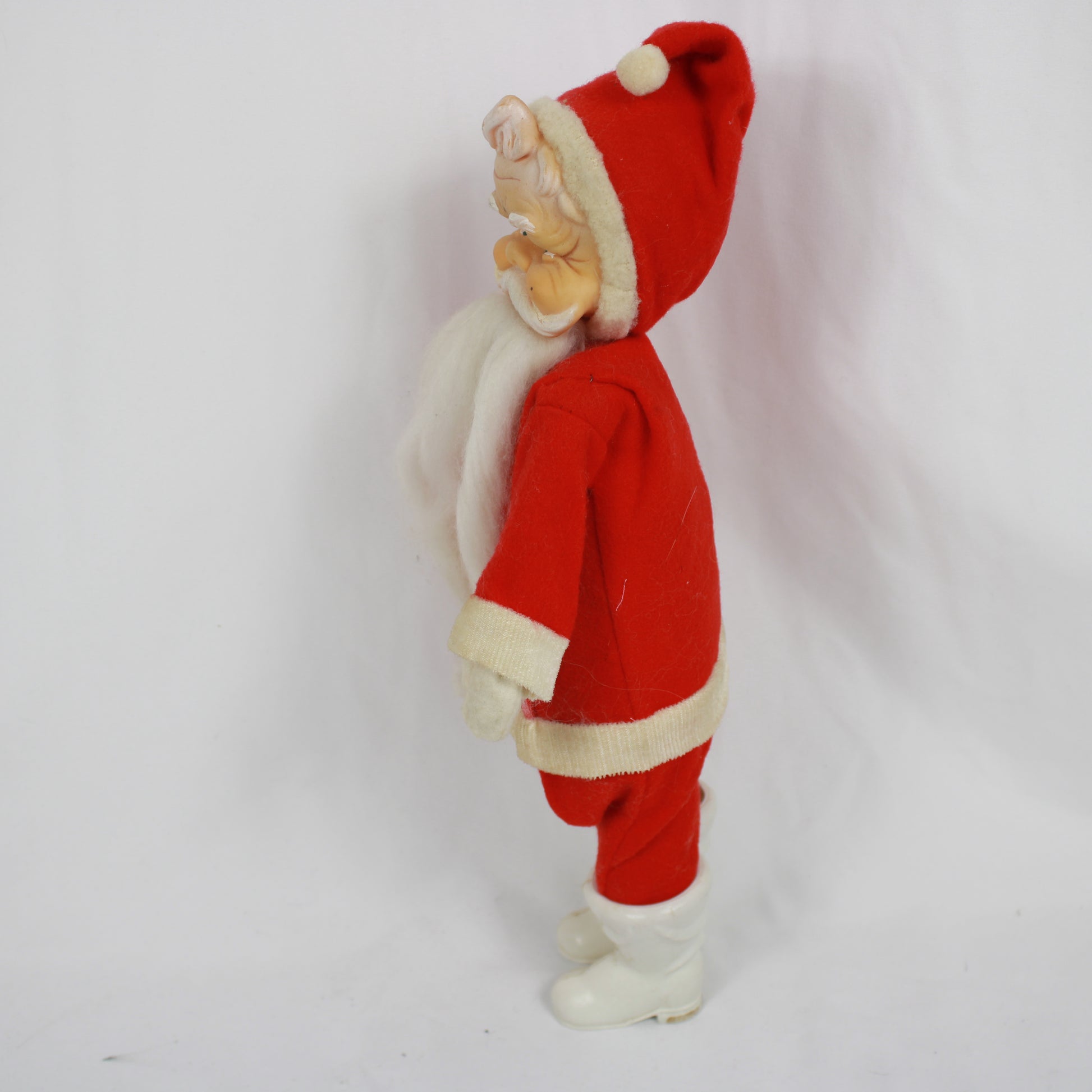 Vintage Mid-Century Celluloid Face Santa Claus Doll