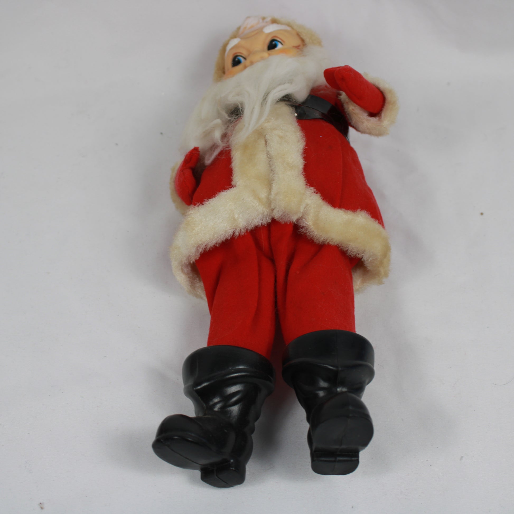 Vintage Mid-Century Standing Santa Claus Doll with Rubber Face