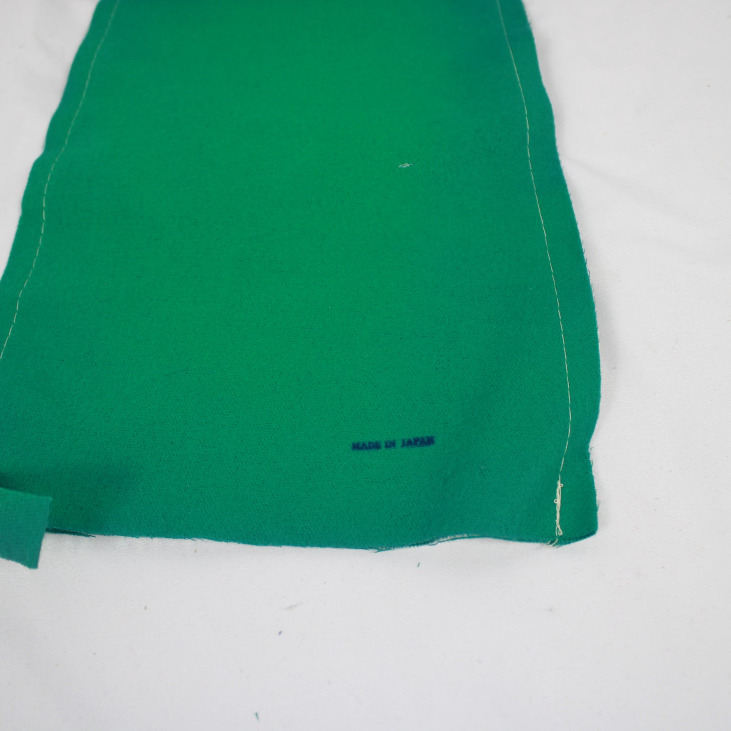 Vintage Mid-Century Green Felt Merry Christmas Stocking Made in Japan