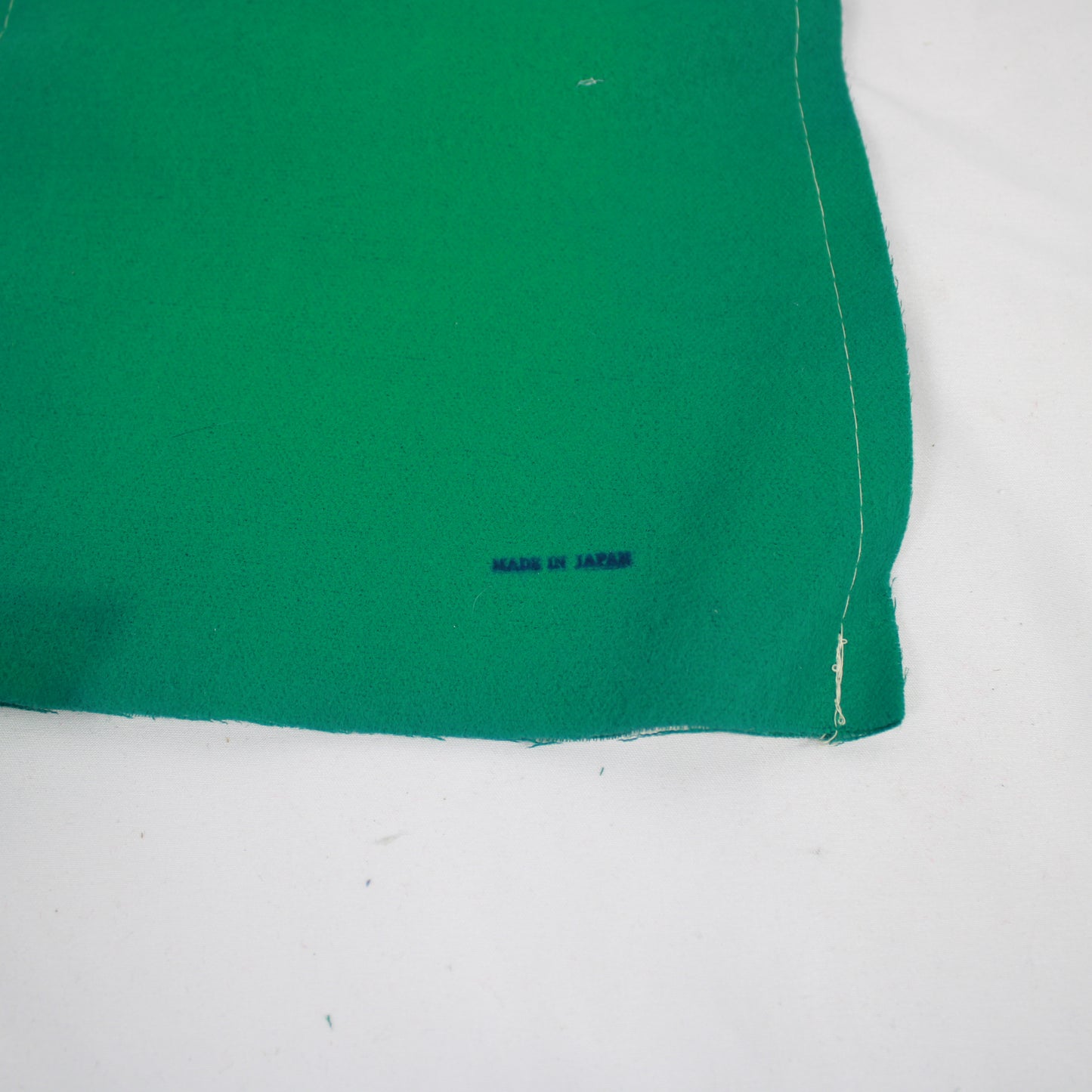 Vintage Mid-Century Green Felt Merry Christmas Stocking Made in Japan