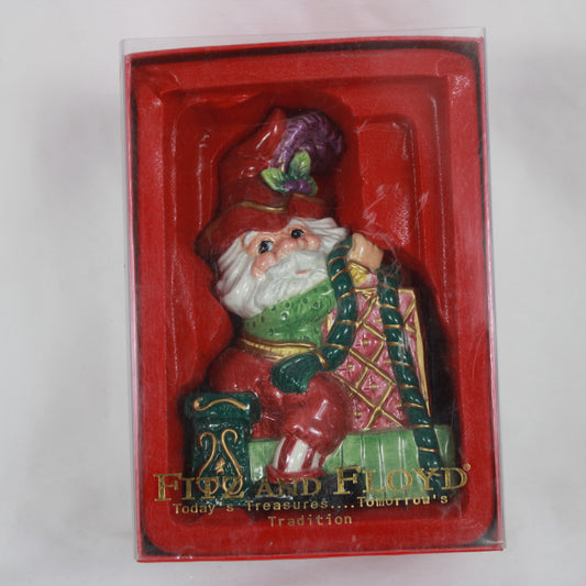 Fitz and Floyd 2003 Christmas Court Annual Santa Bell 10th Edition