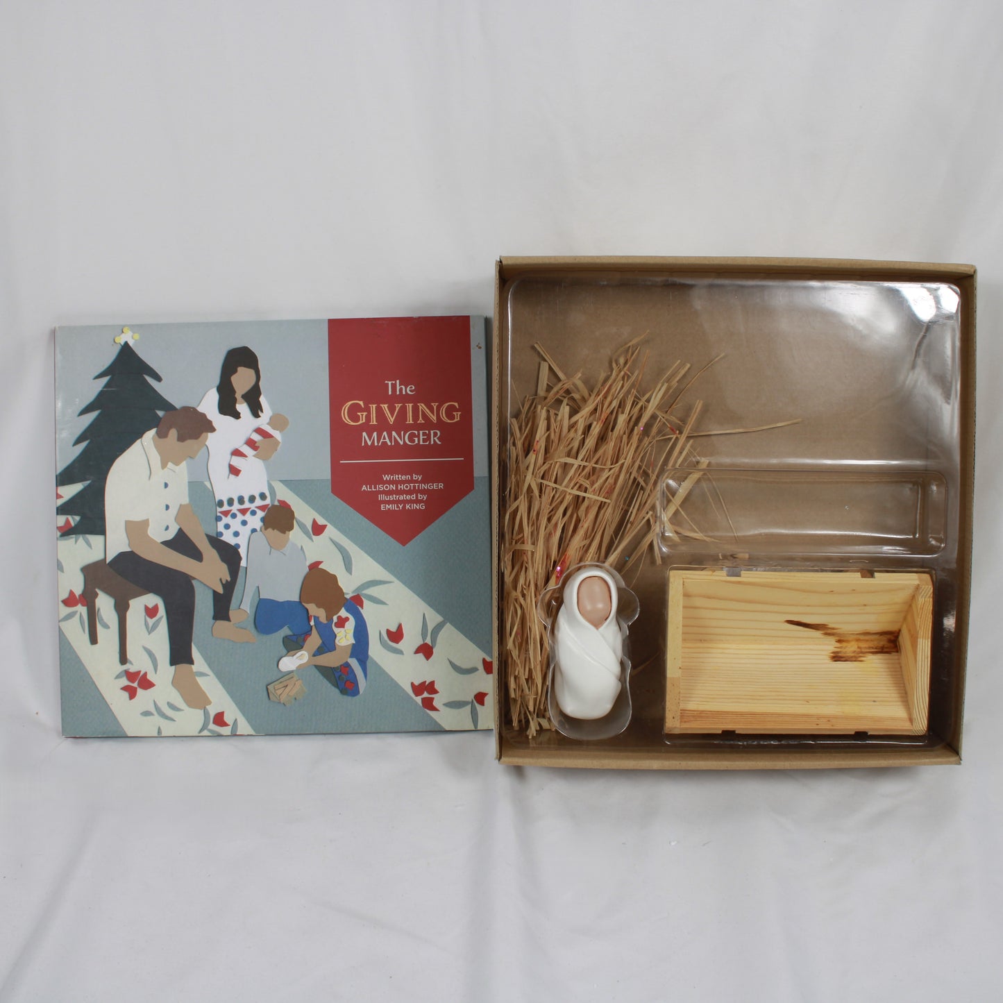 The Giving Manger Christmas Box Set with Book, Manger, and Baby Jesus