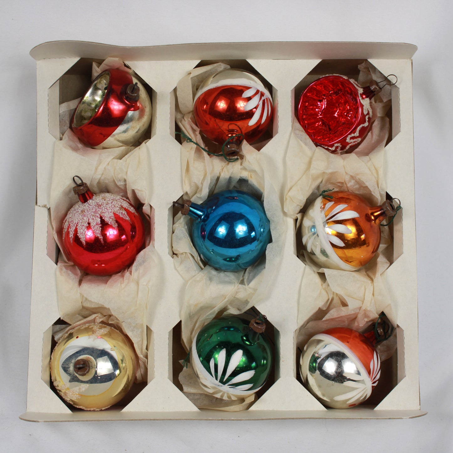 Vintage 1997 Dayton Hudson Glass Christmas Ornaments Set of 9
