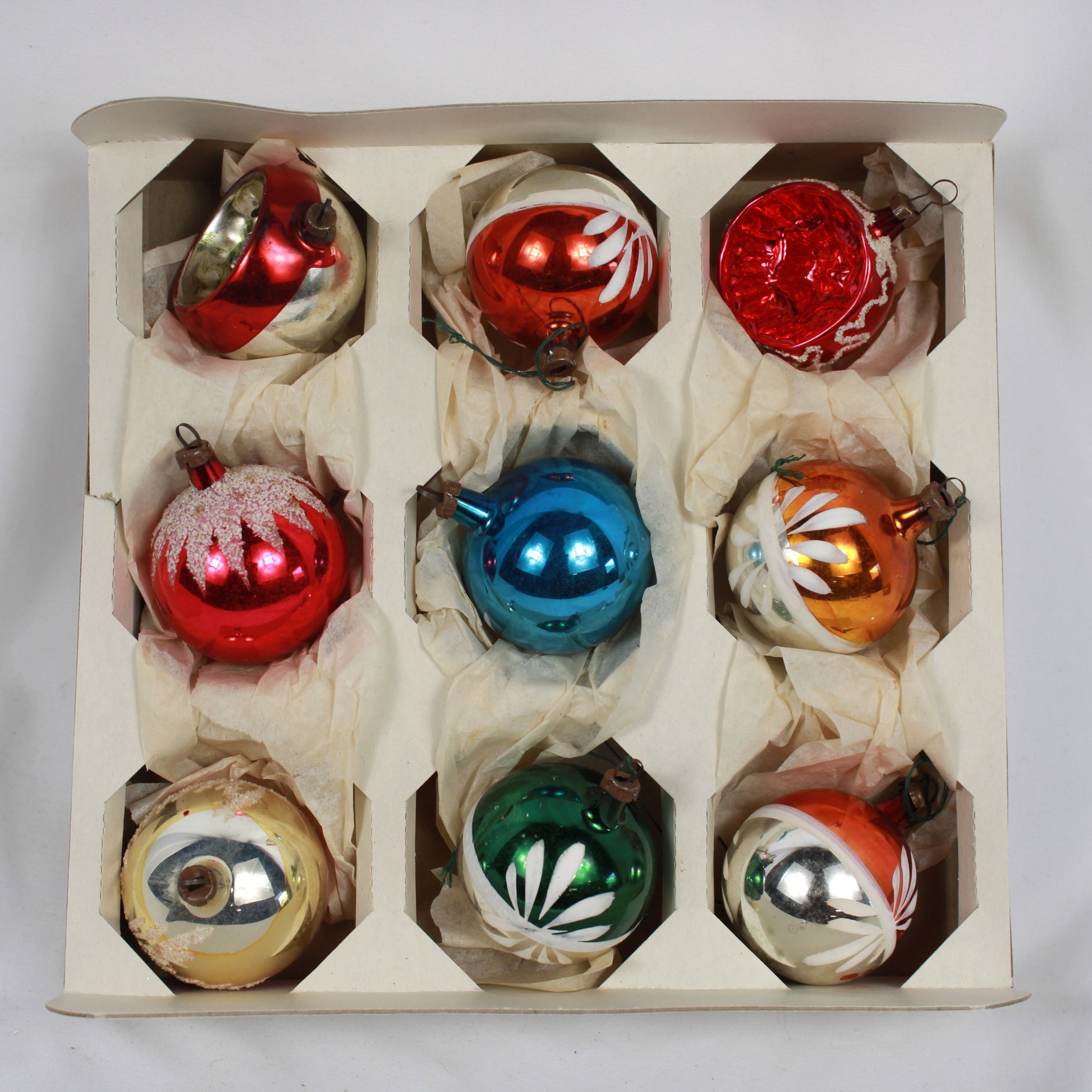 Vintage 1997 Dayton Hudson Glass Christmas Ornaments Set of 9