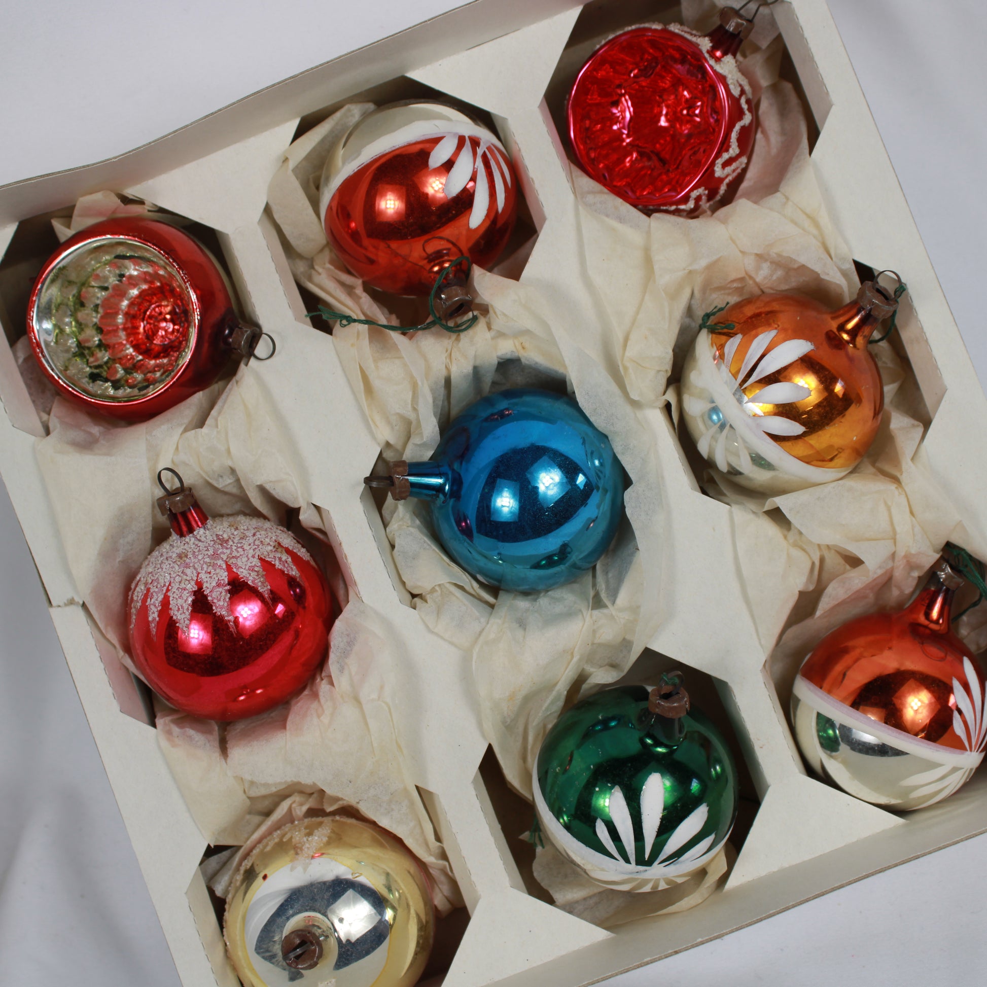 Vintage 1997 Dayton Hudson Glass Christmas Ornaments Set of 9