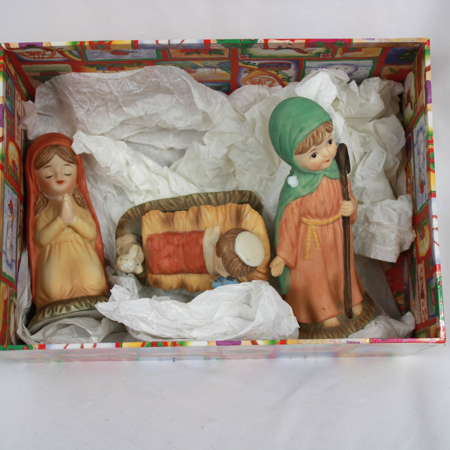 Vintage 1986 Lefton China Hand Painted Nativity Pieces #02049 Set of 3