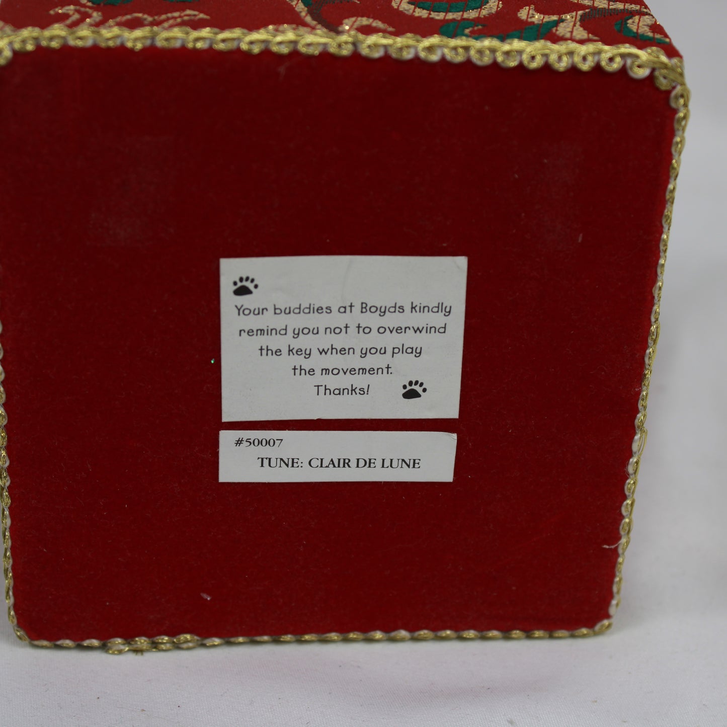Vintage Boyds Bears Christmas Musical Jack-in-the-Box Bear #50007 Clair De Lune