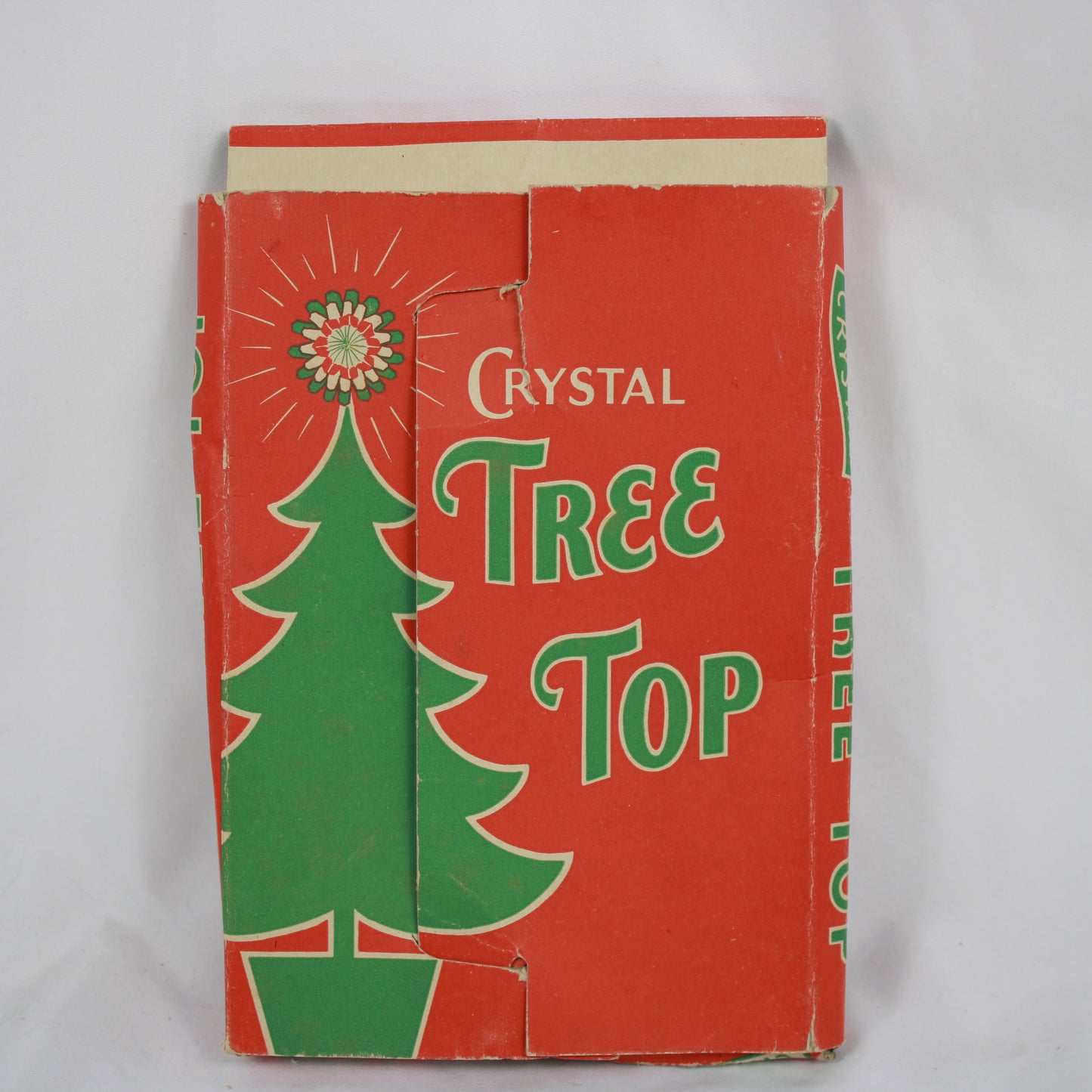 1950s-1960s Crystal Silver Foil Christmas Tree Topper with Original Box