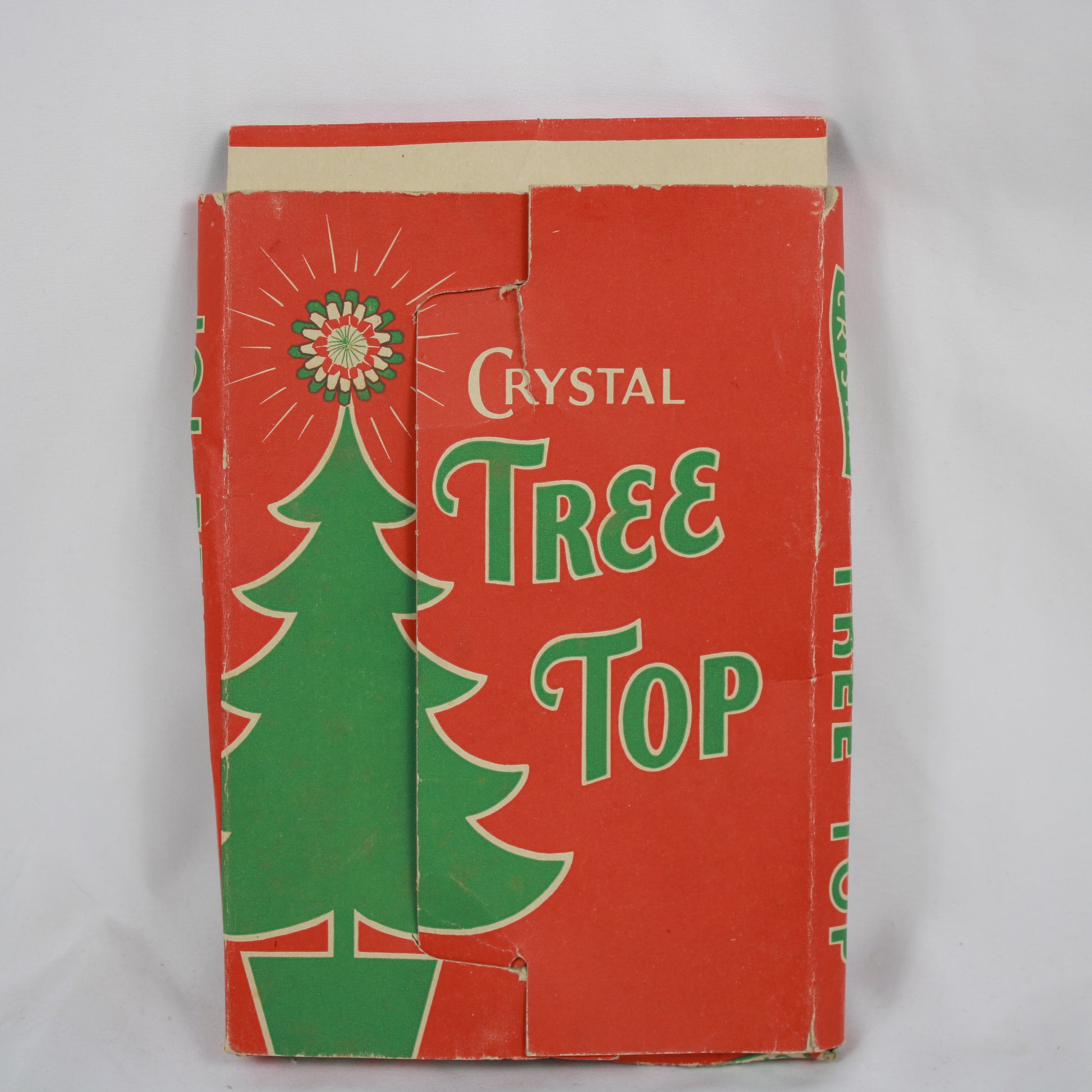 1950s-1960s Crystal Silver Foil Christmas Tree Topper with Original Box