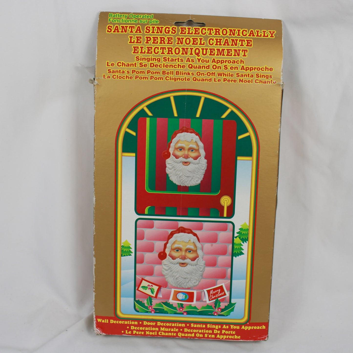 Vintage 1995 Telco Creations Musical Santa Claus Wall Hanging Decor