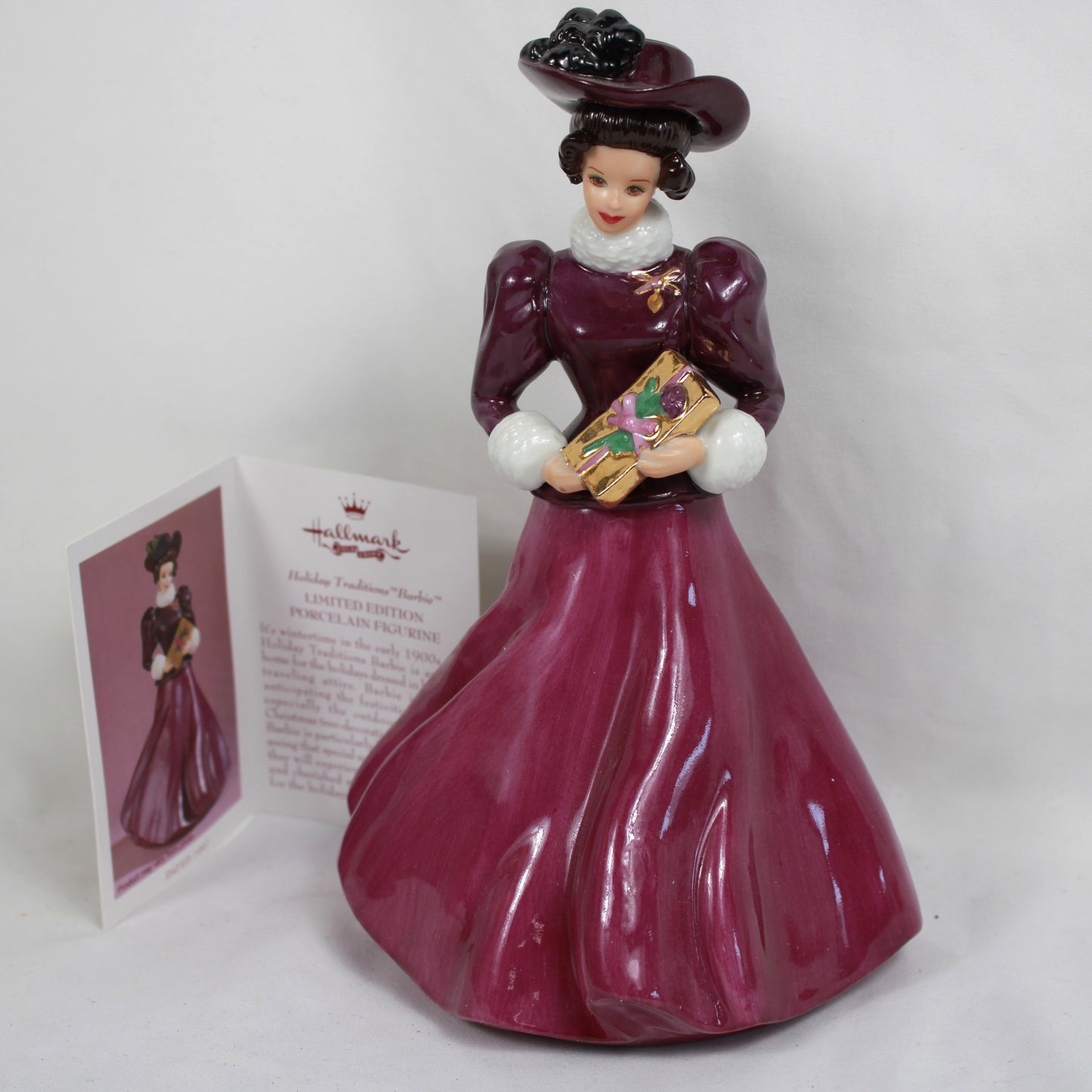 1997 Hallmark Holiday Traditions Barbie Limited Edition Porcelain Figurine Serial Number 24188