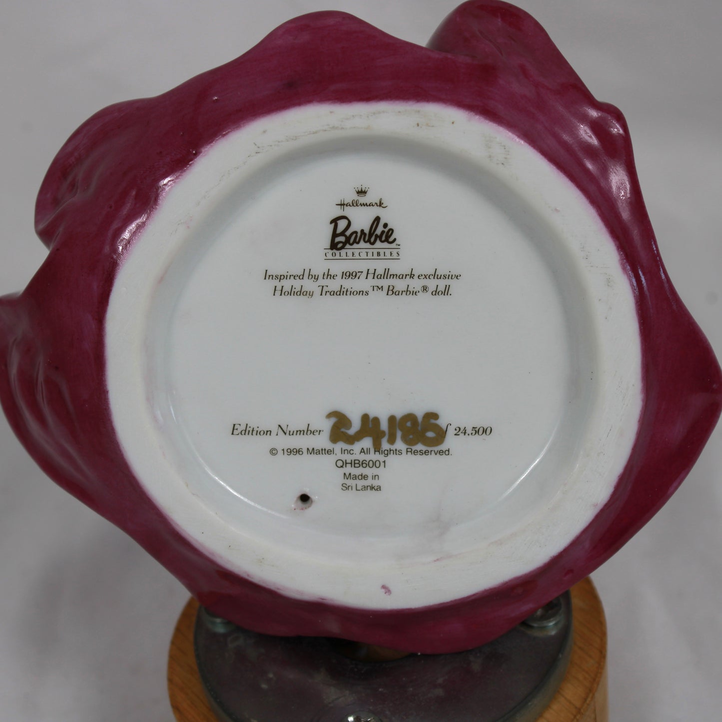 1997 Hallmark Barbie Collectibles Holiday Traditions Limited Edition Porcelain Figurine - Edition No. 24185