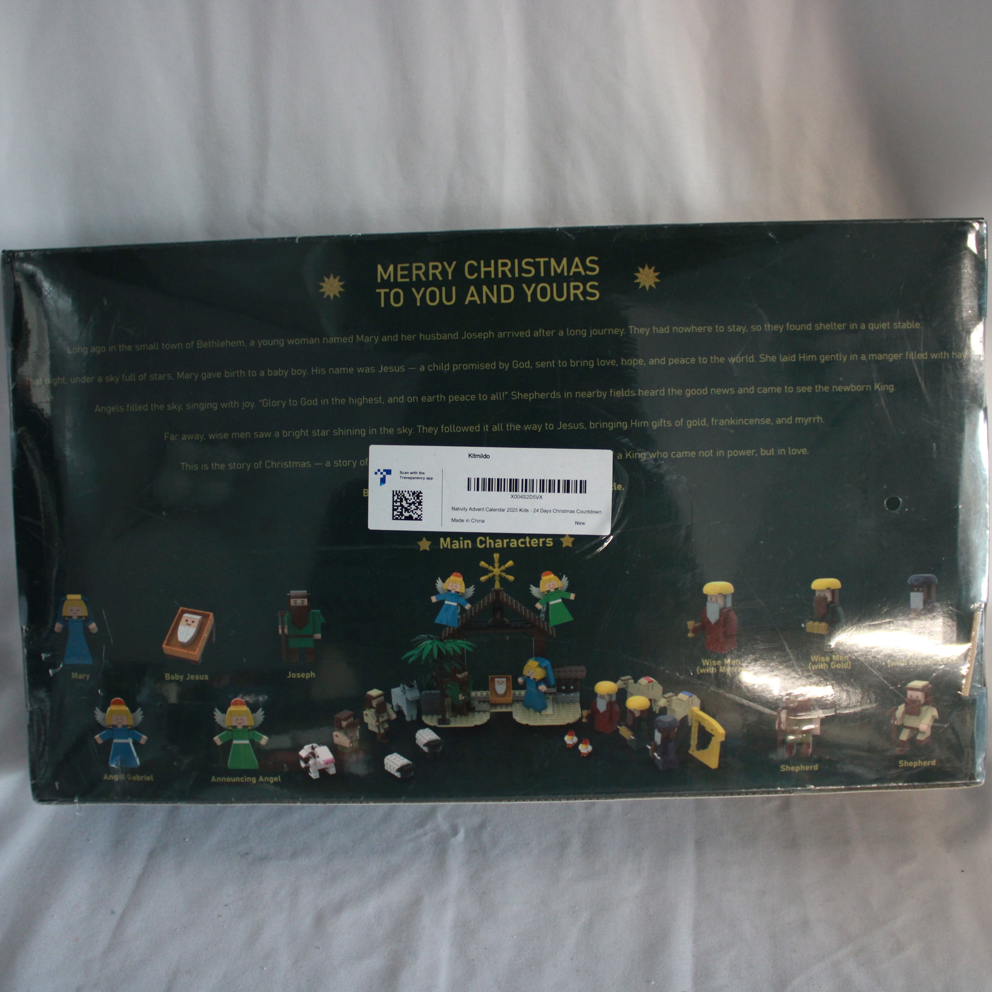 Kitmiido 24 Days Christmas Nativity Advent Calendar building block set, 696 pieces - New in Box