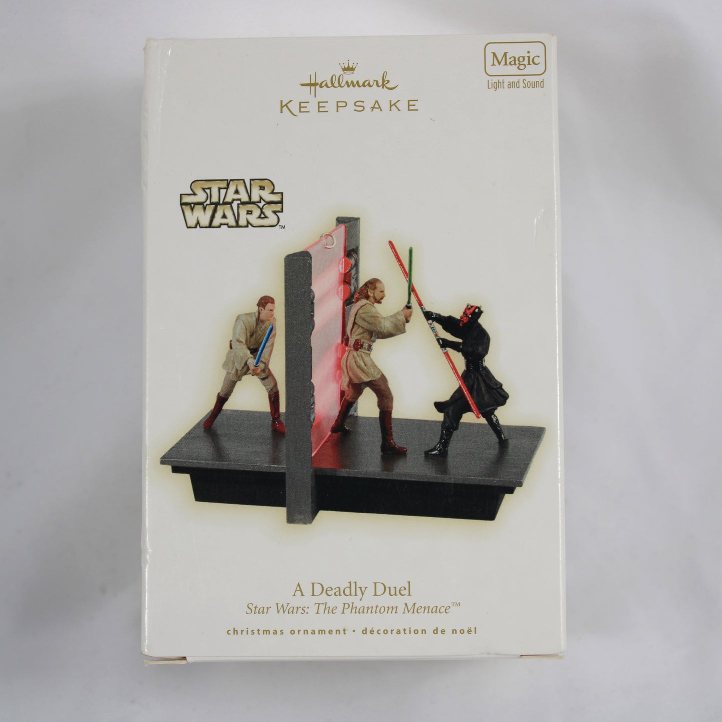 Hallmark Keepsake 2009 Star Wars A Deadly Duel Magic Ornament - The Phantom Menace Lights &Sound