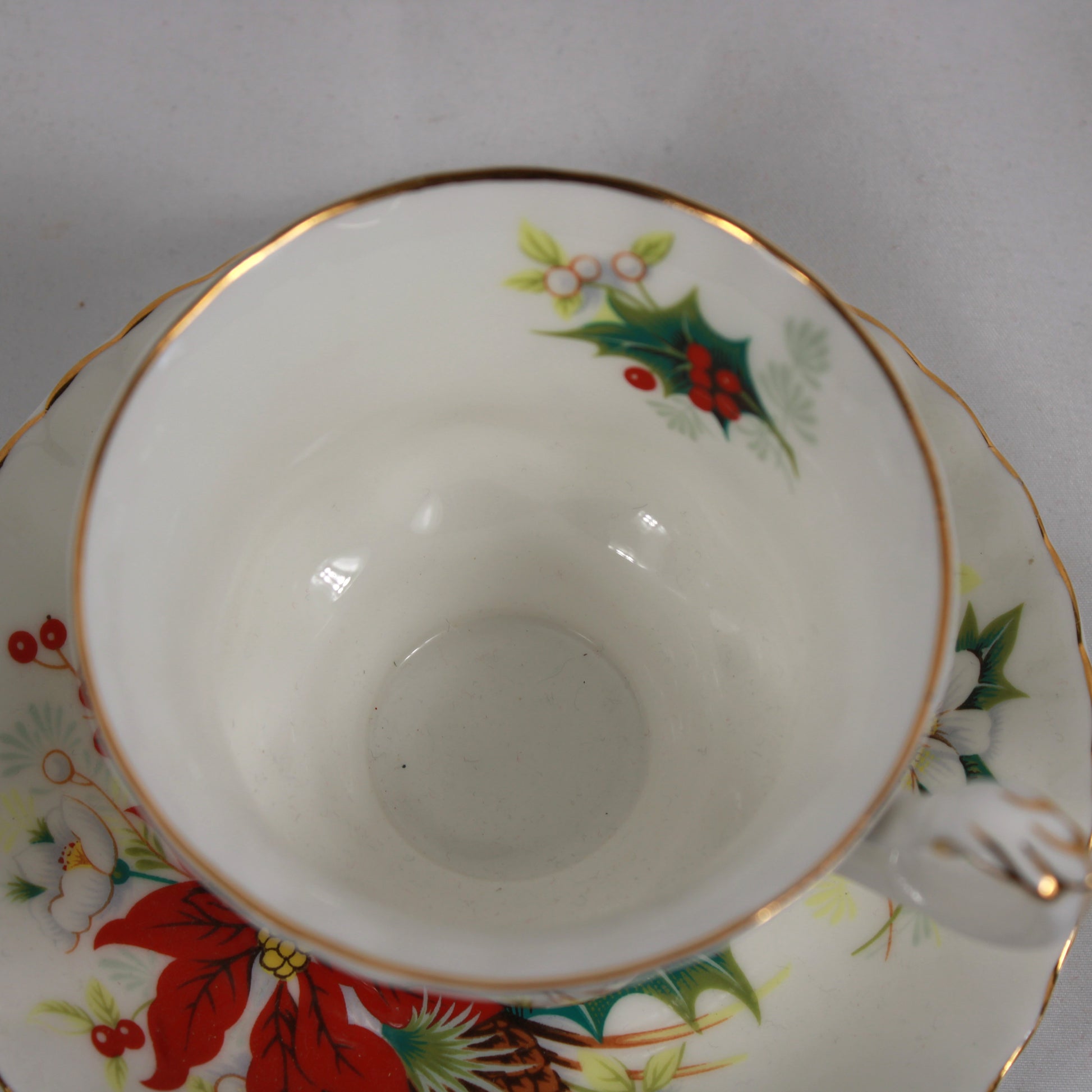 Royal Albert Poinsettia Bone China Cup and Saucer Set