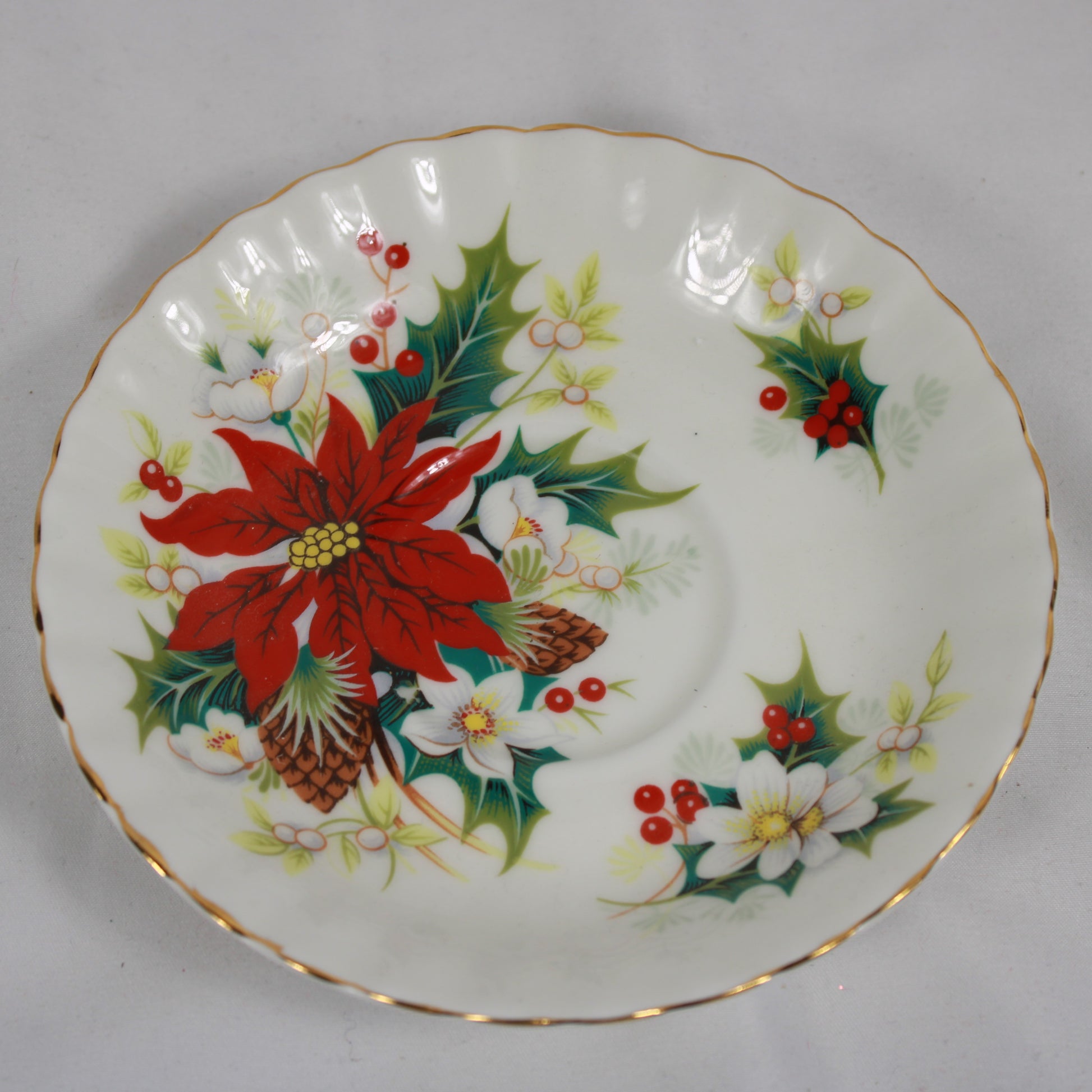 Royal Albert Poinsettia Bone China Cup and Saucer Set