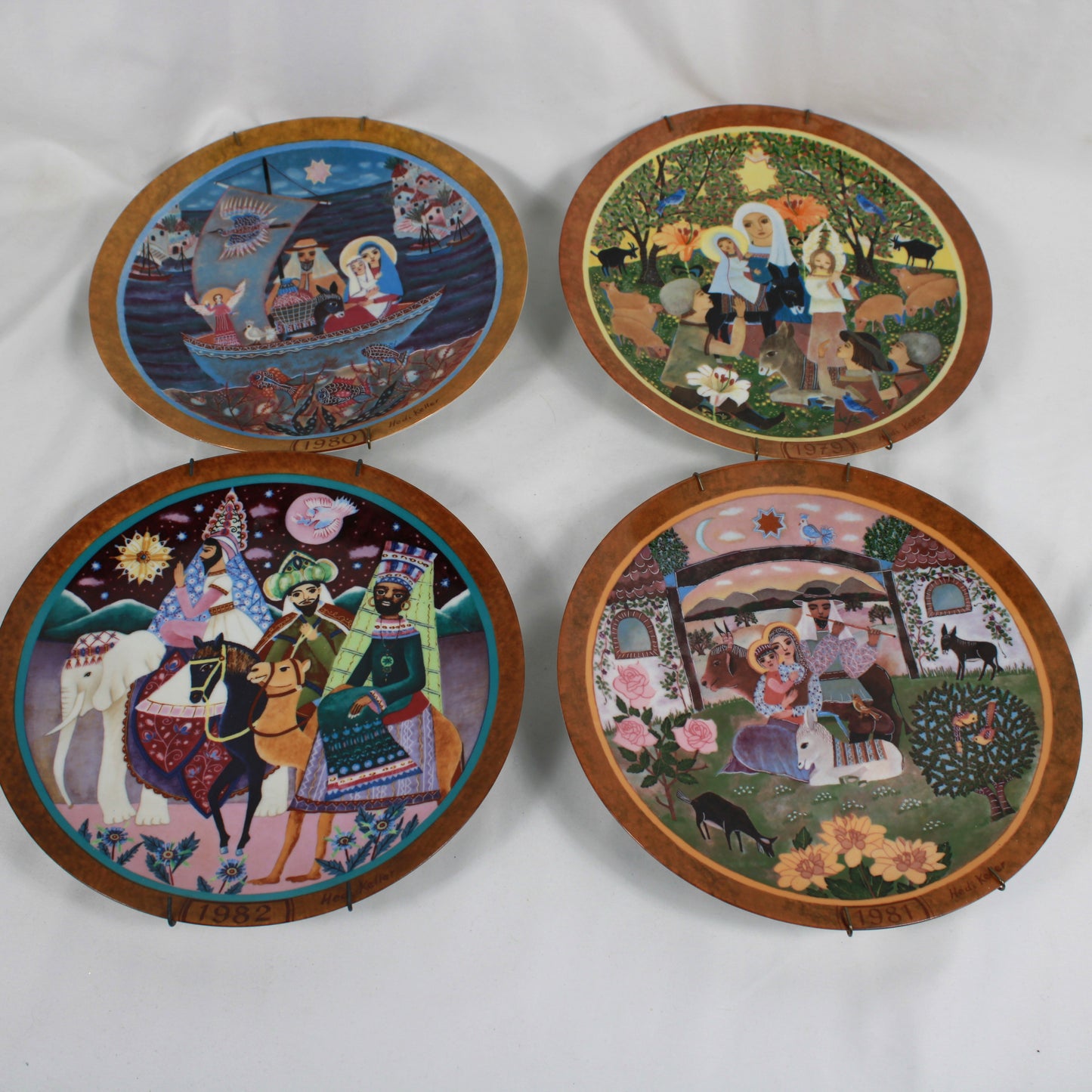 Vintage Konigszelt Bayern Hedi Keller Christmas Collector Plates Set of 4