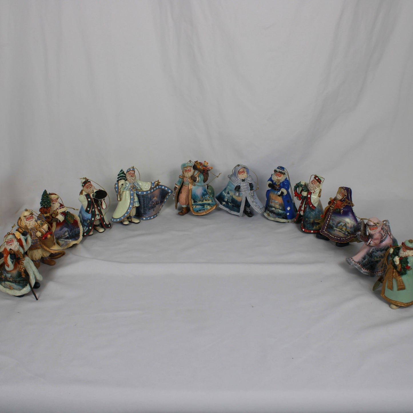 Thomas Kinkade Old World Santas Heirloom Ornaments Set of 12 with COAs