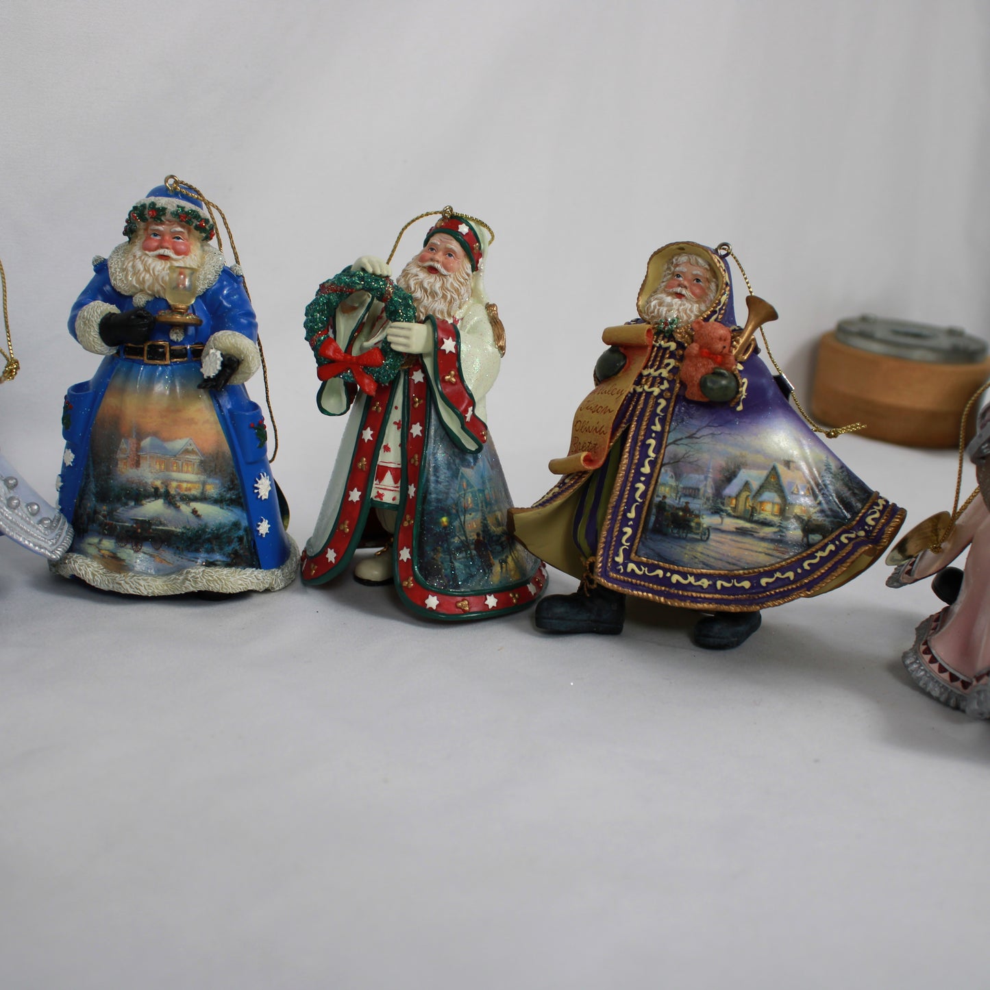 Thomas Kinkade Old World Santas Heirloom Ornaments Set of 12 with COAs