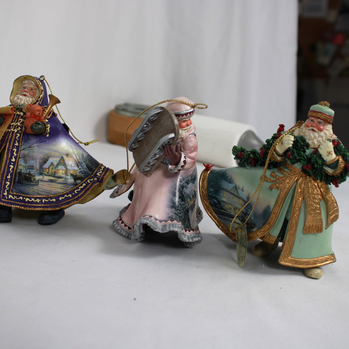 Thomas Kinkade Old World Santas Heirloom Ornaments Set of 12 with COAs