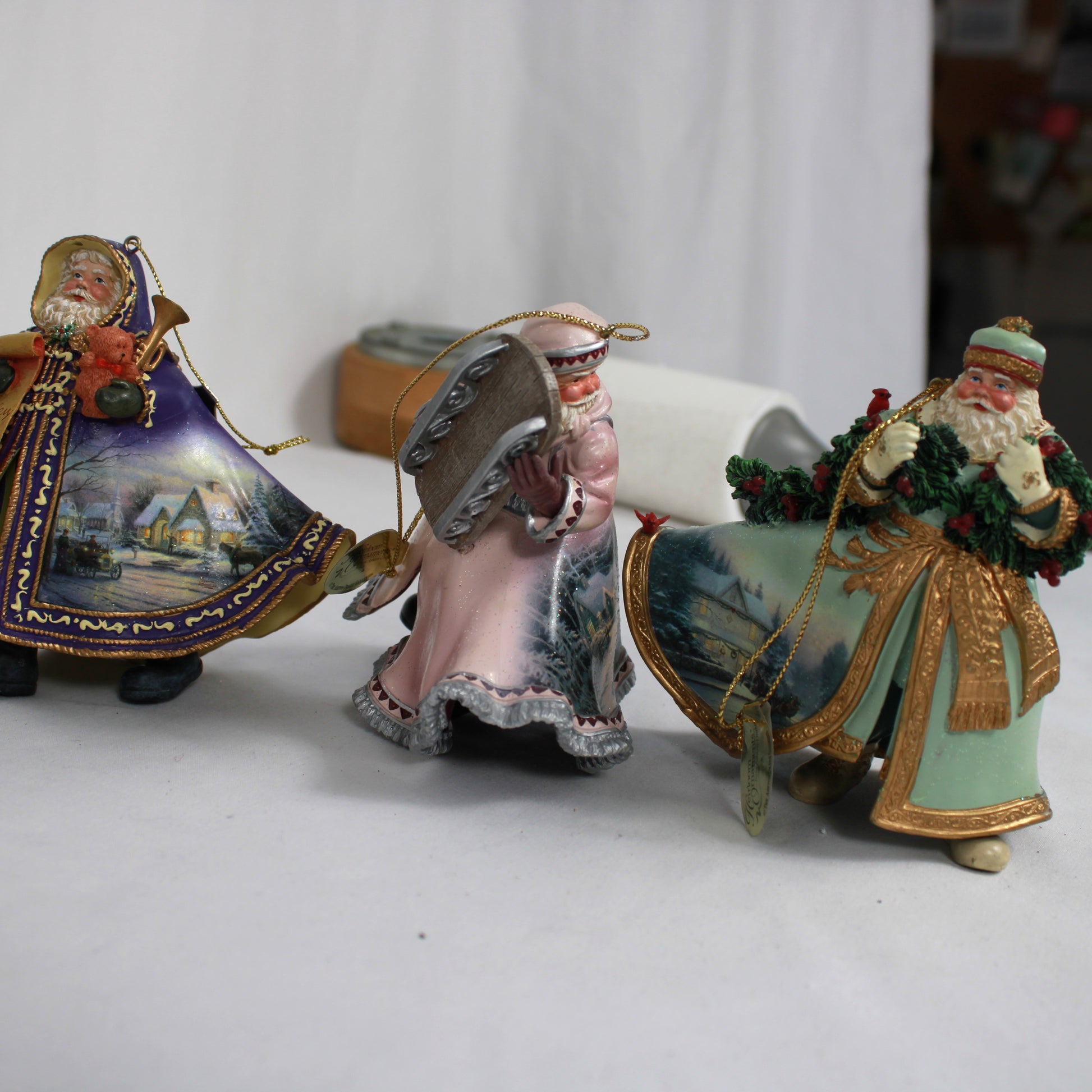 Thomas Kinkade Old World Santas Heirloom Ornaments Set of 12 with COAs