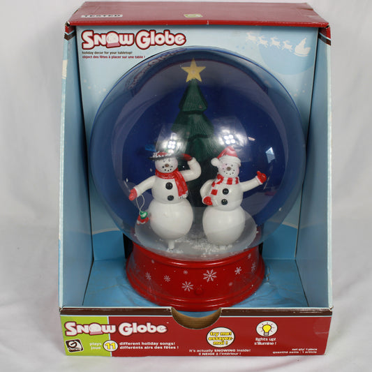 Gemmy 2007 Musical Tabletop Snow Globe - 11 Holiday Songs, Lights Up, Active Snowing