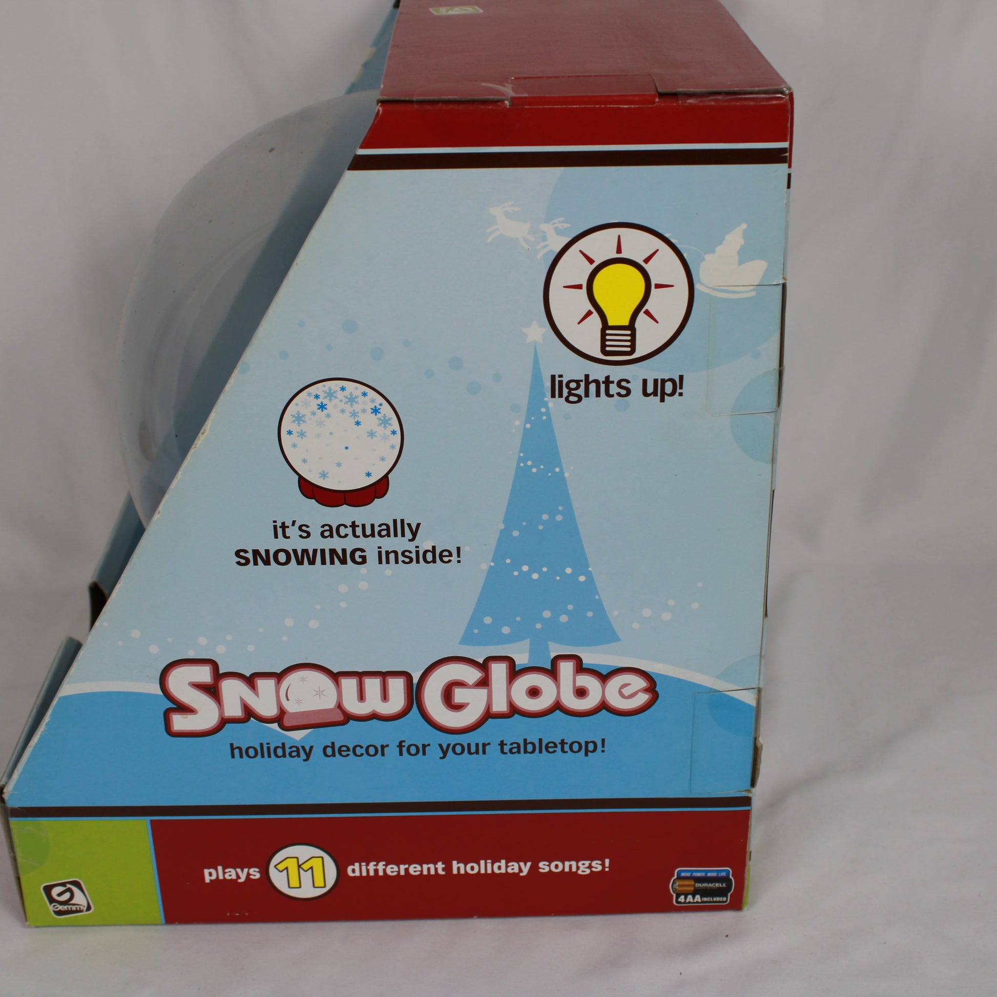 Gemmy 2007 Musical Tabletop Snow Globe - 11 Holiday Songs, Lights Up, Active Snowing