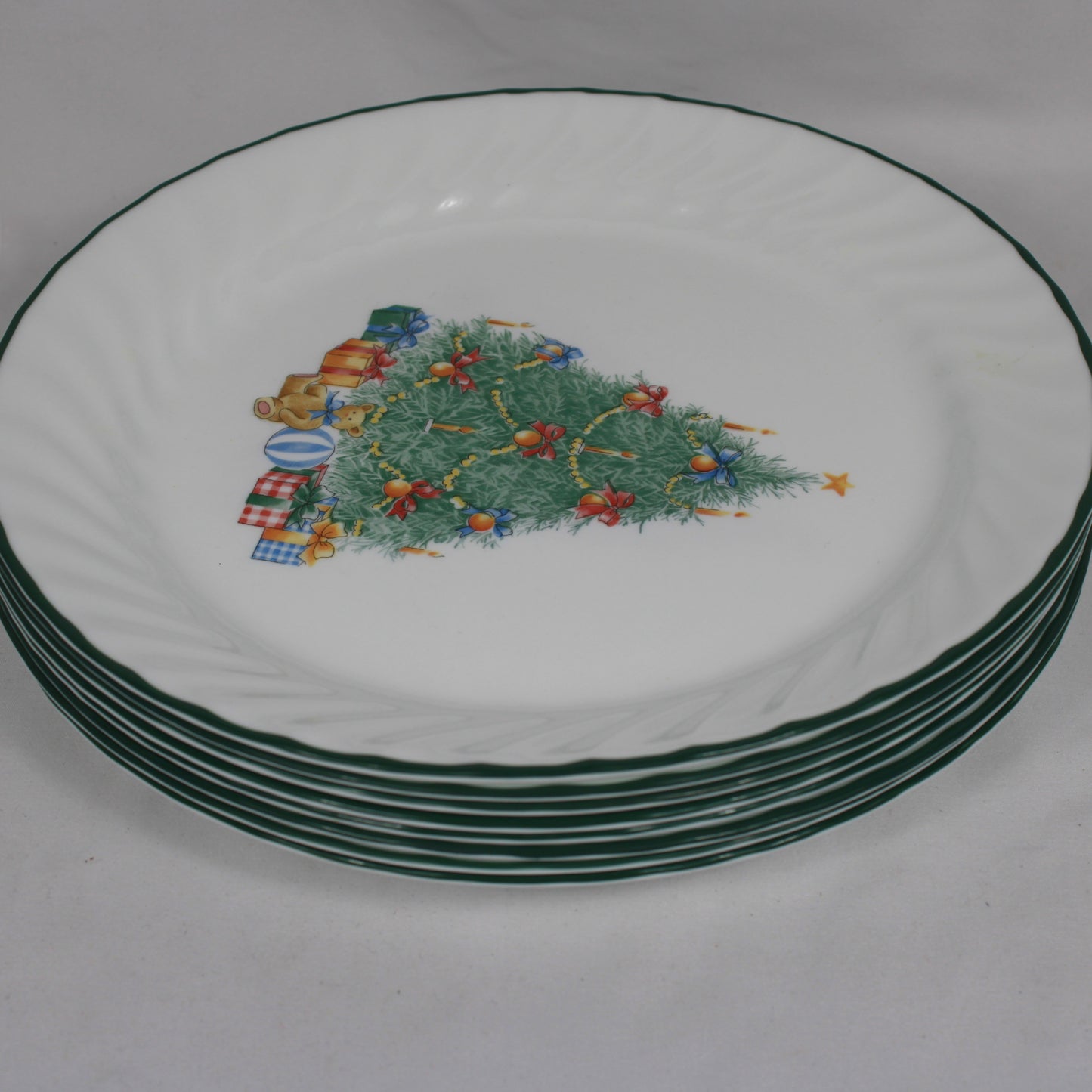 Vintage Corelle Christmas Tree Plates and Platters Set - 19 Pieces