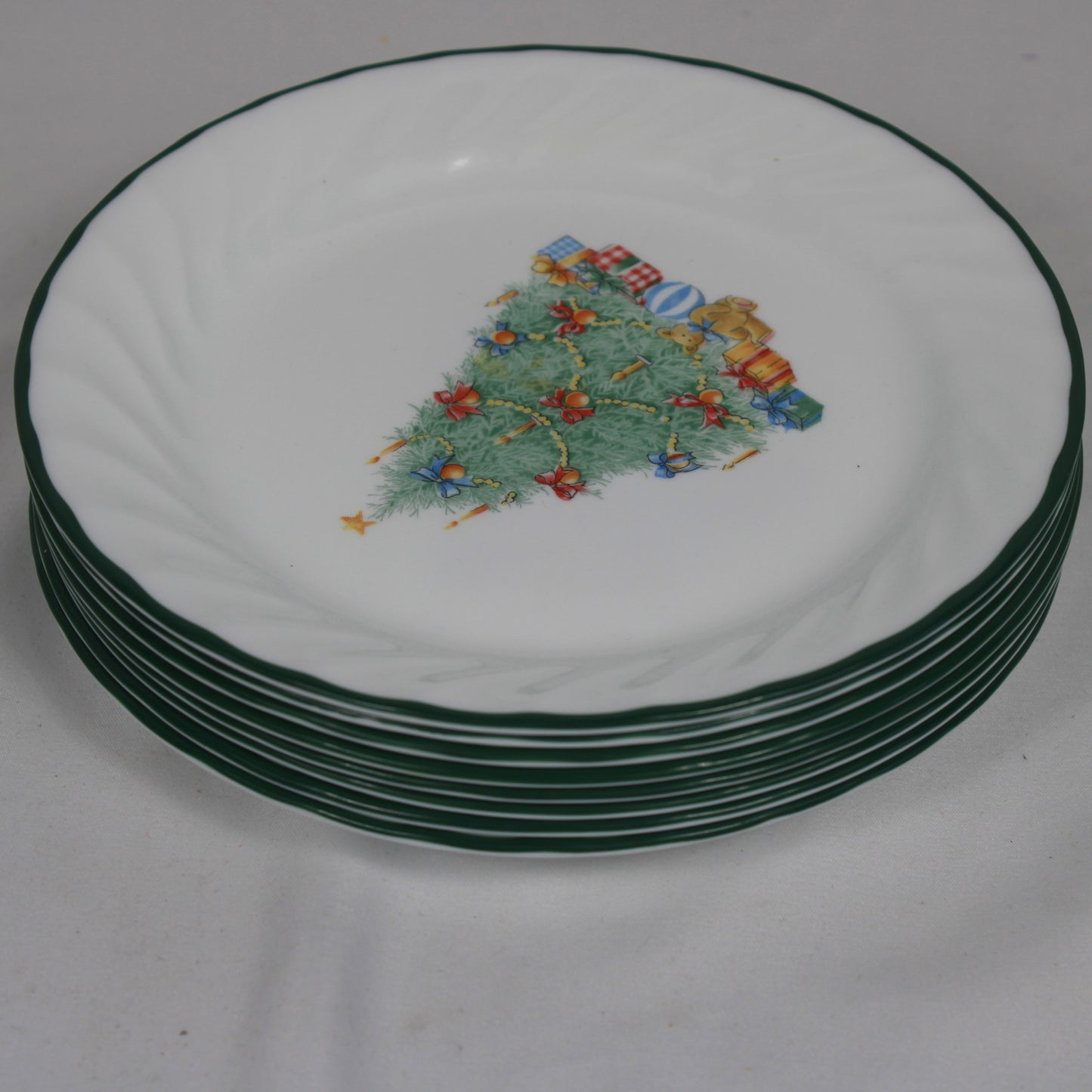 Vintage Corelle Christmas Tree Plates and Platters Set - 19 Pieces
