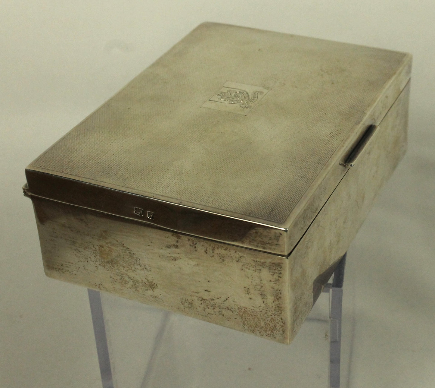 Vintage Bermuda Silver-Plated Wooden Lined Trinket Box with Crest