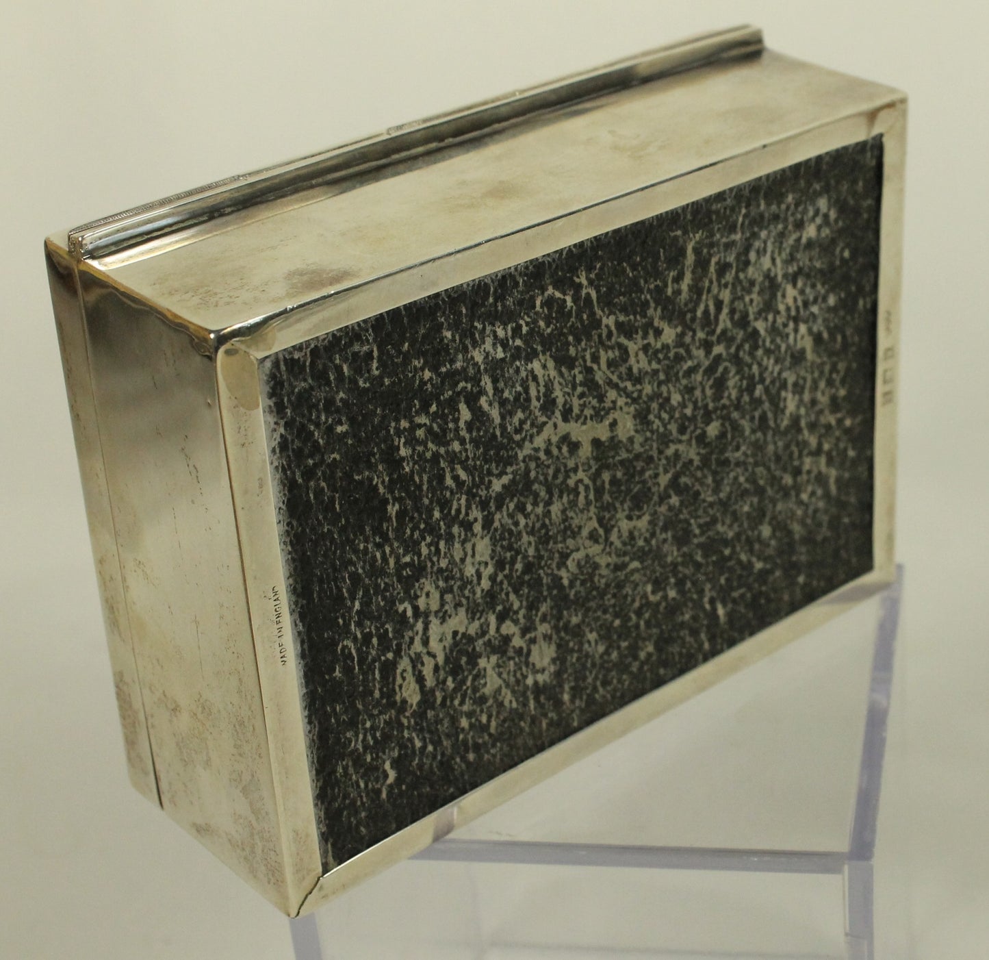 Vintage Bermuda Silver-Plated Wooden Lined Trinket Box with Crest